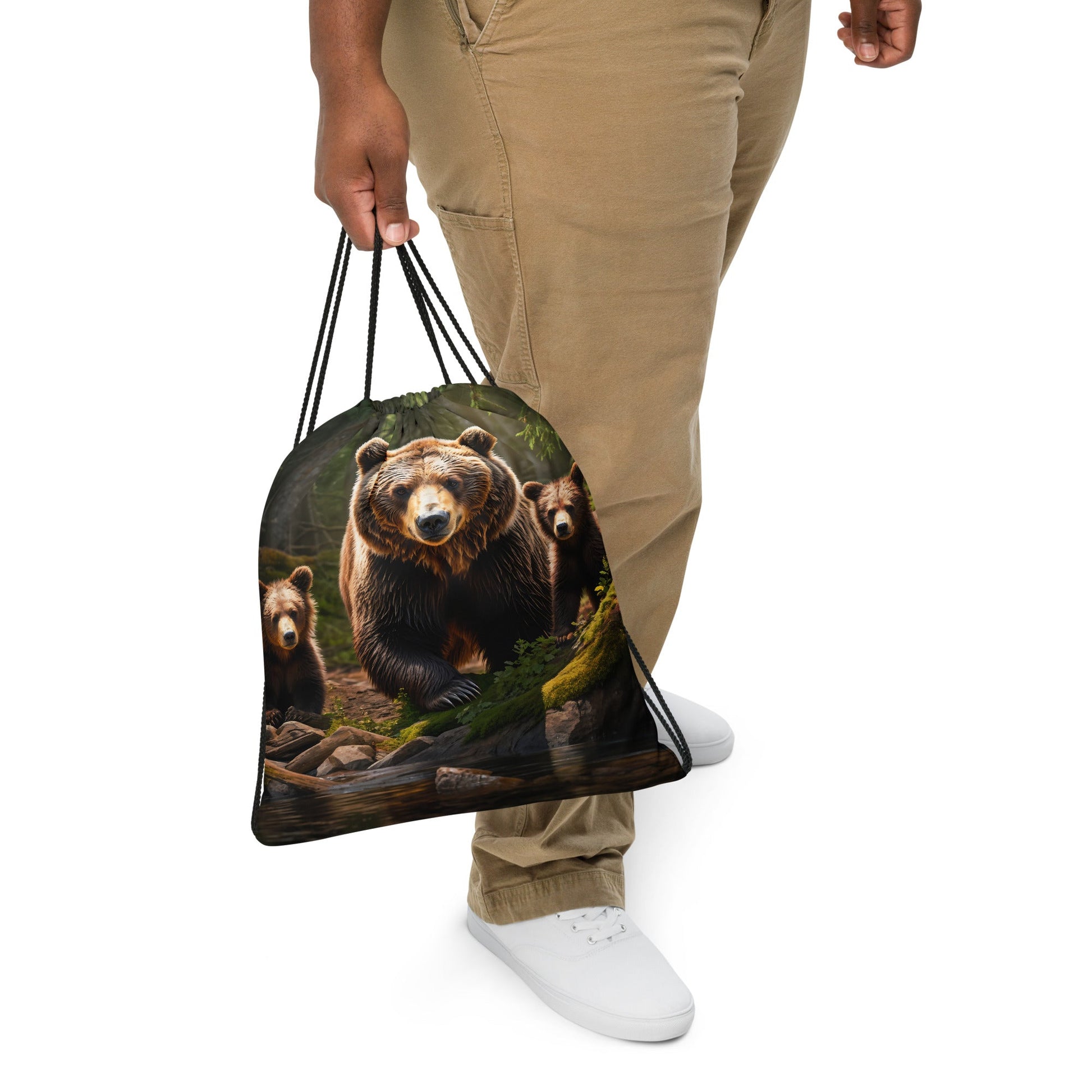 Bear Family Drawstring Bag - Drawstring Bag - Discovery Co.