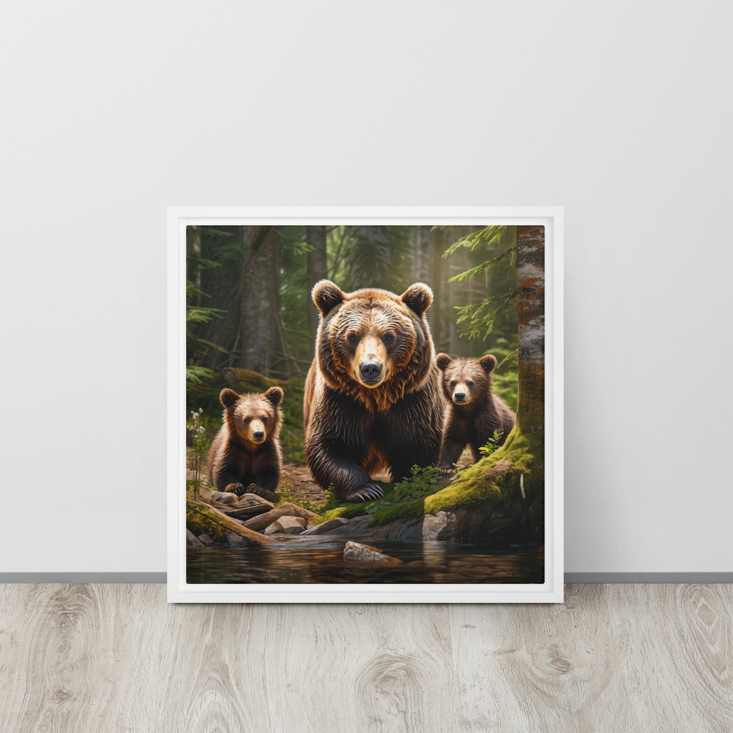 Bear Family Framed Canvas - Canvas Prints - Discovery Co.