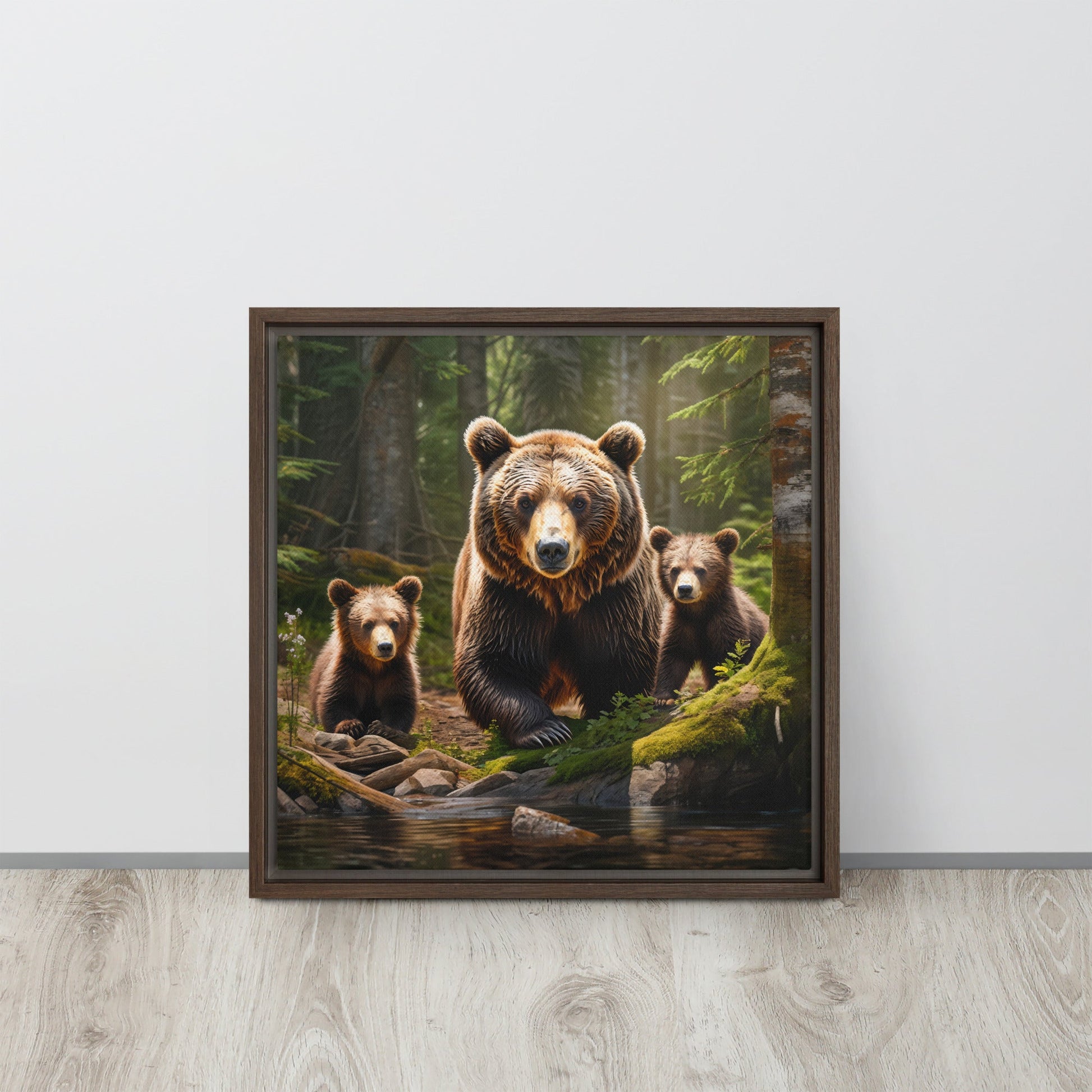 Bear Family Framed Canvas - Canvas Prints - Discovery Co.