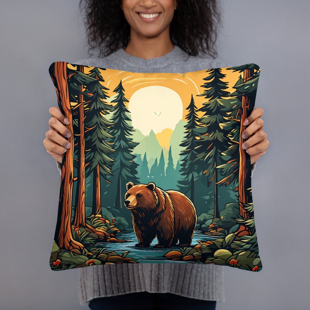 Bear In The Forest Basic Pillow - Pillows - Discovery Co.