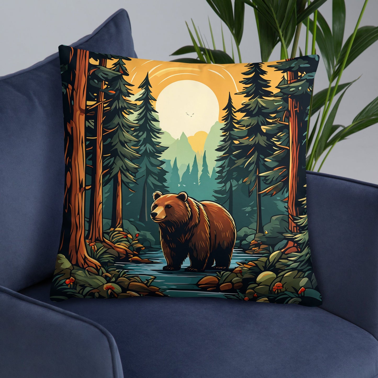 Bear In The Forest Basic Pillow - Pillows - Discovery Co.