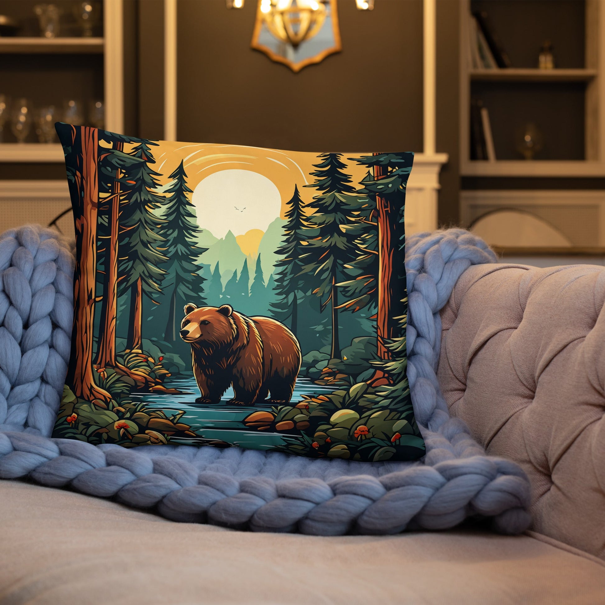 Bear In The Forest Basic Pillow - Pillows - Discovery Co.