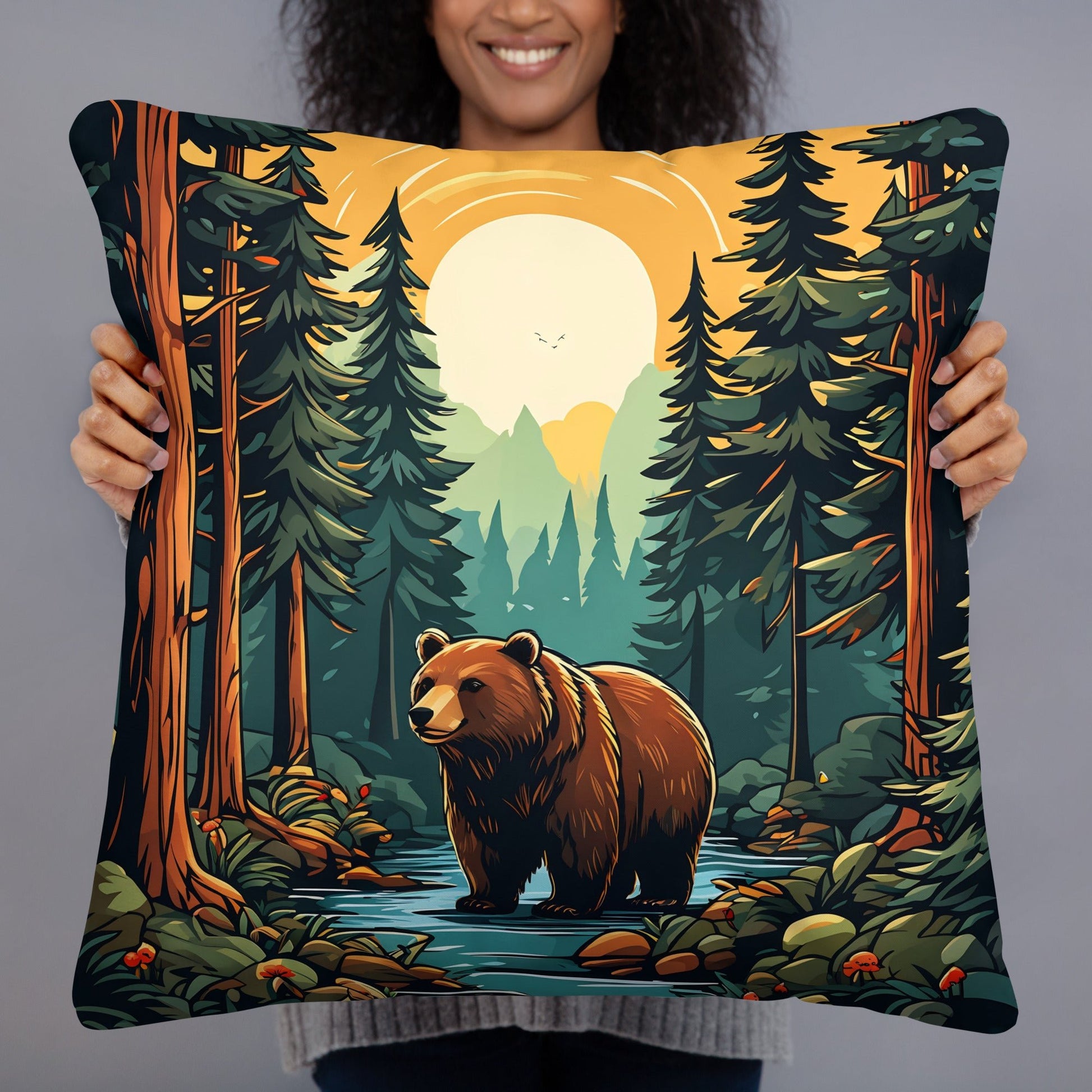 Bear In The Forest Basic Pillow - Pillows - Discovery Co.