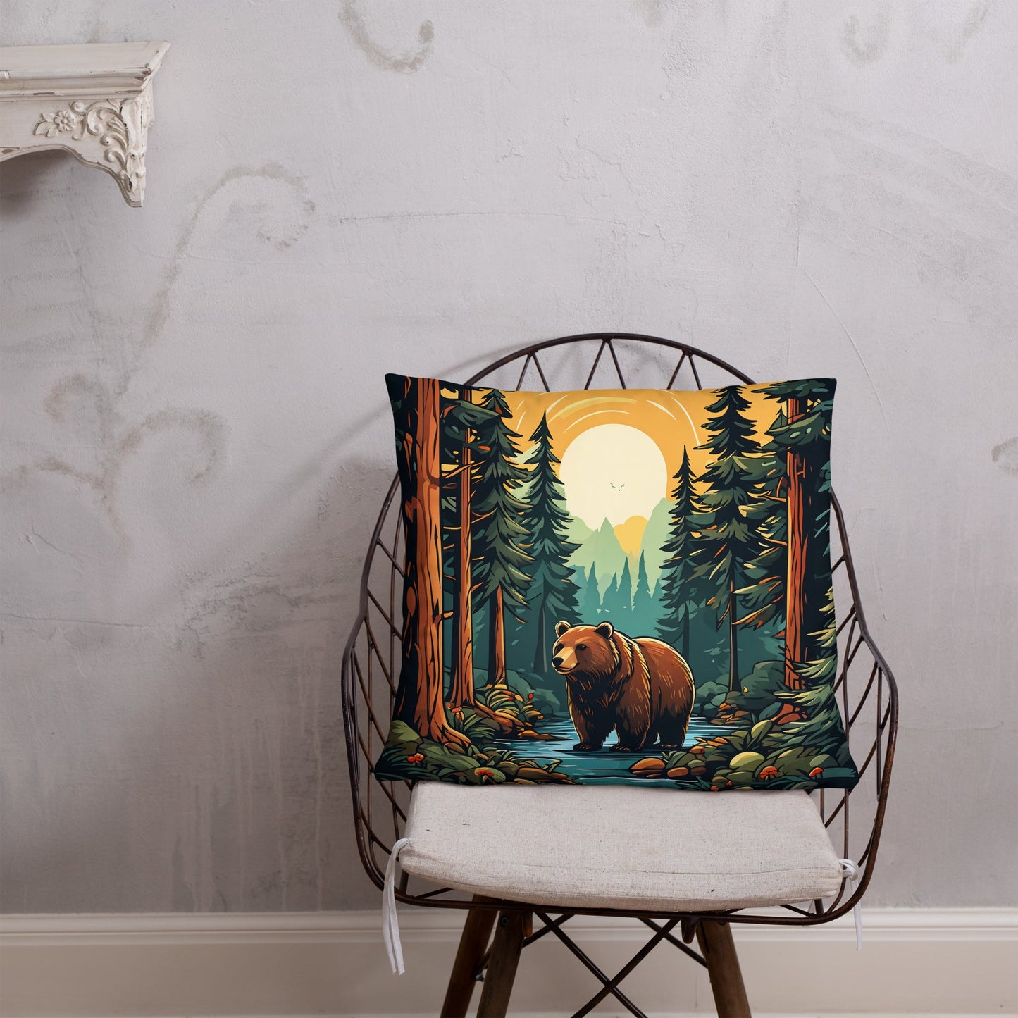 Bear In The Forest Basic Pillow - Pillows - Discovery Co.