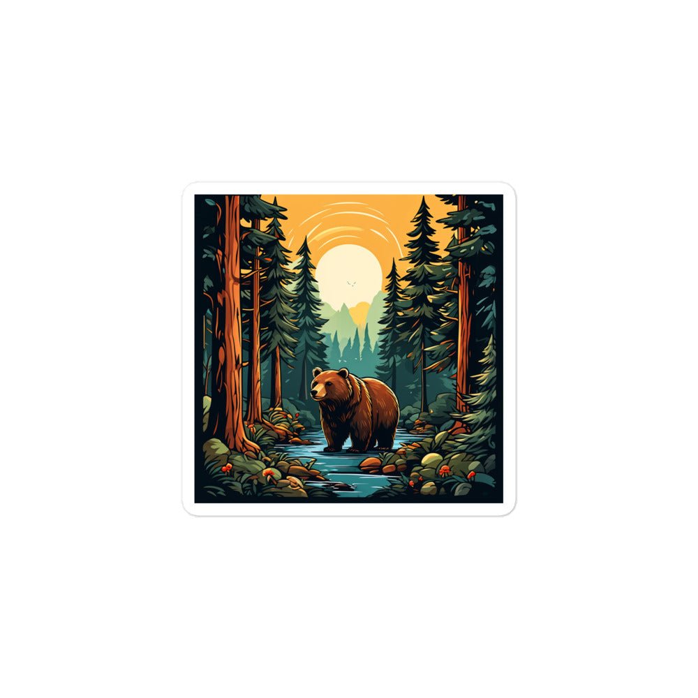 Bear In The Forest Bubble-free Stickers - Stickers - Discovery Co.