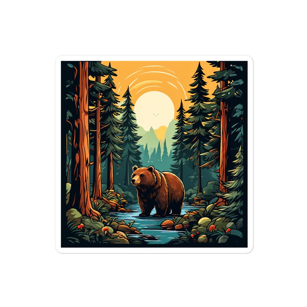 Bear In The Forest Bubble-free Stickers - Stickers - Discovery Co.