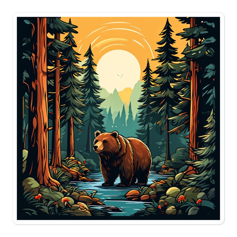 Bear In The Forest Bubble-free Stickers - Stickers - Discovery Co.