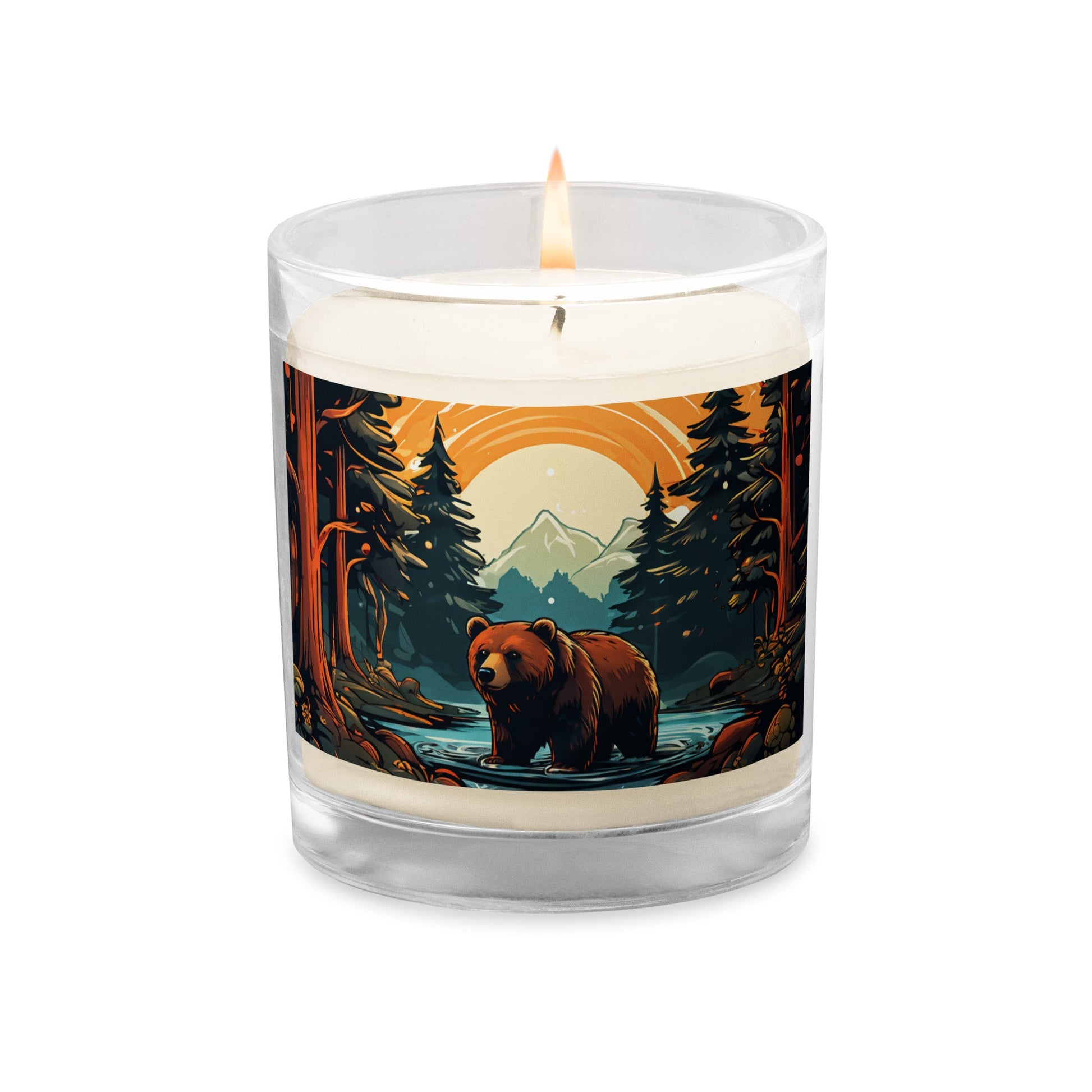 Bear In The Forest Glass Jar Soy Wax Candle - Candles - Discovery Co.