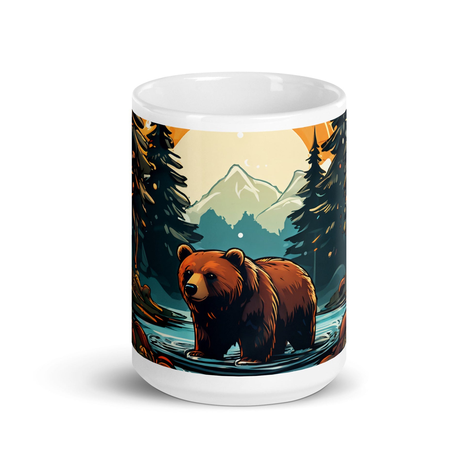 Bear In The Forest White Glossy Mug - Mugs - Discovery Co.