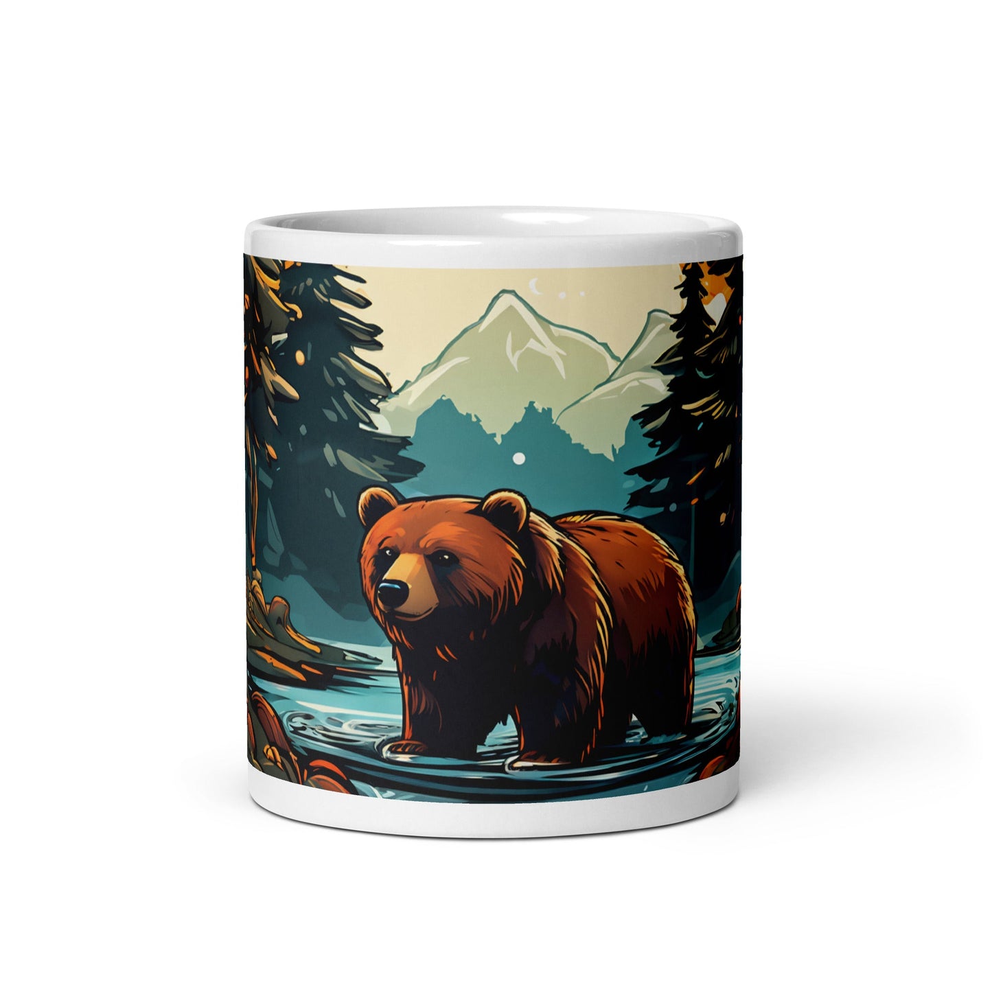 Bear In The Forest White Glossy Mug - Mugs - Discovery Co.