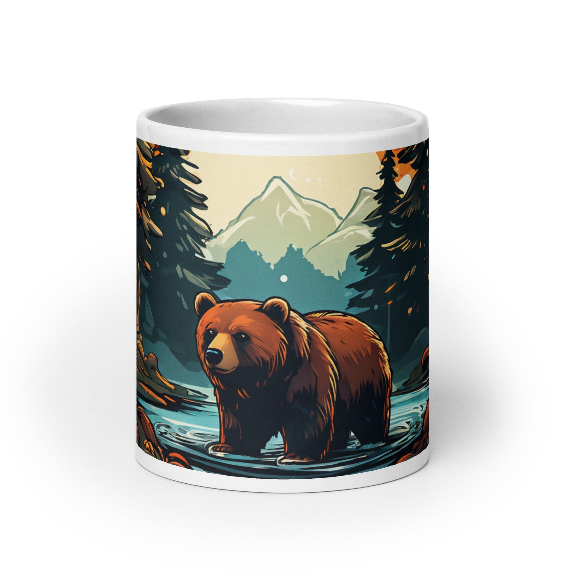 Bear In The Forest White Glossy Mug - Mugs - Discovery Co.