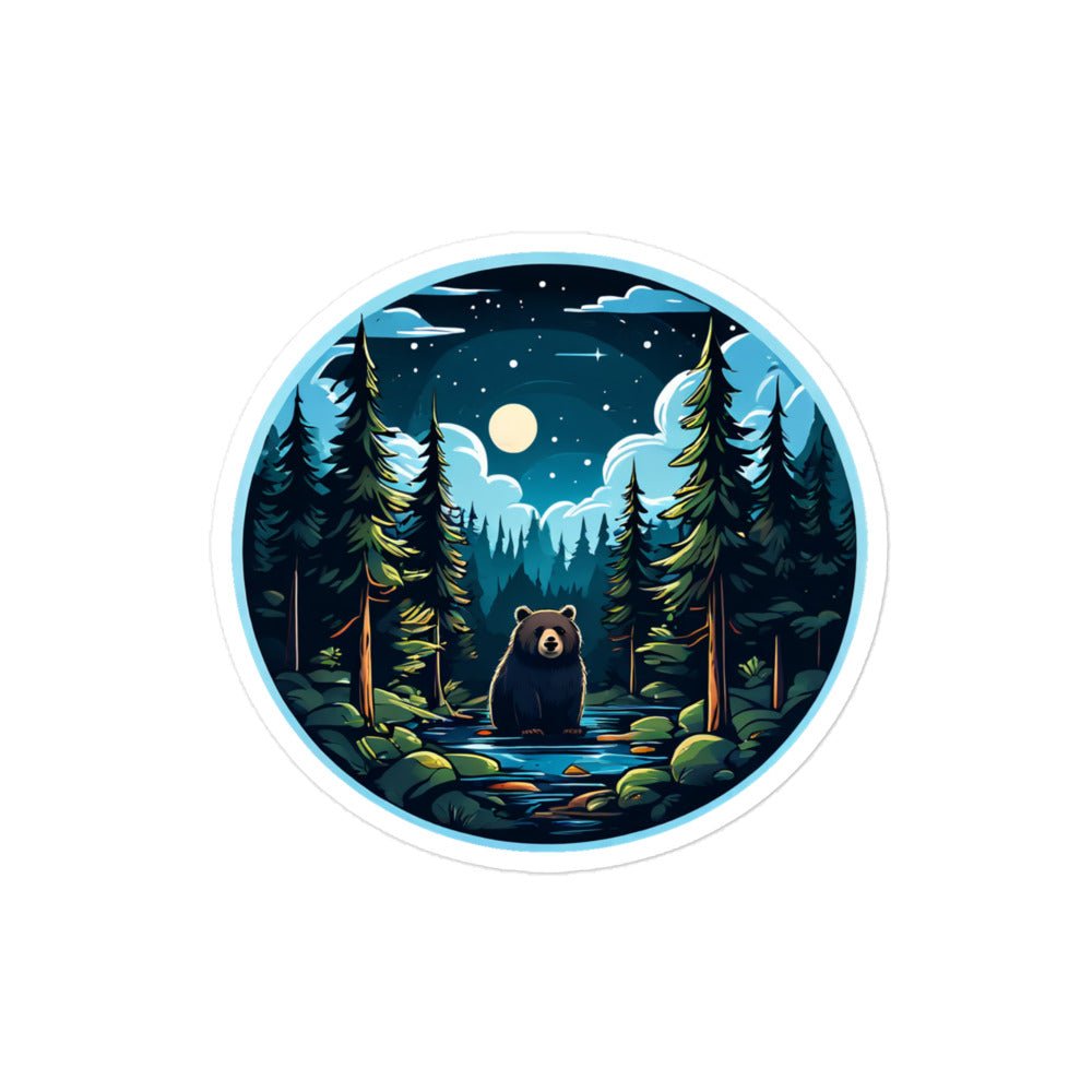 Bear In The River Bubble - free Stickers - Stickers - Discovery Co.