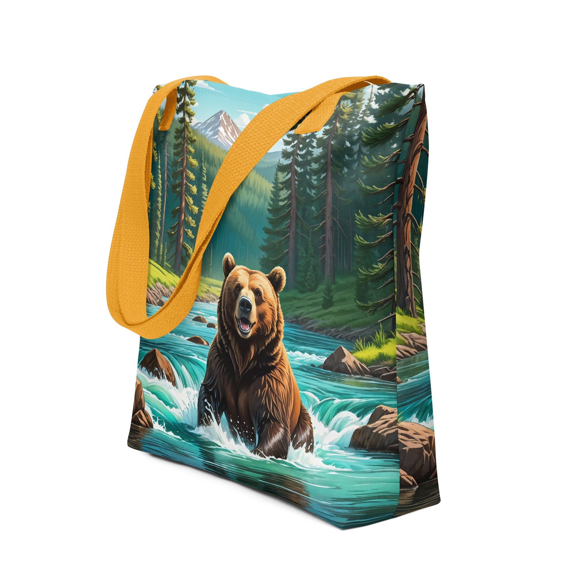 Bear Sitting In The River Tote Bag - Tote Bags - Discovery Co.