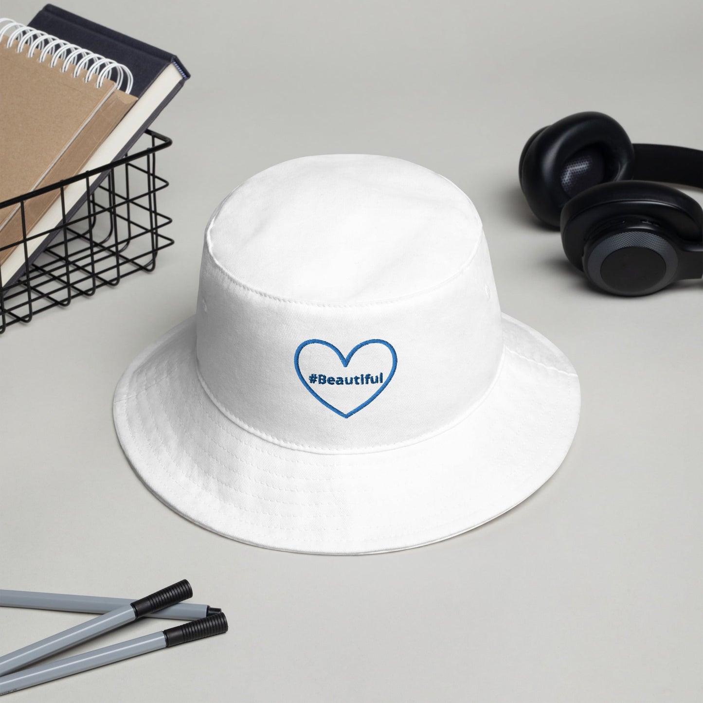 #Beautiful Blue Heart Bucket Hat - Hats - Discovery Co.