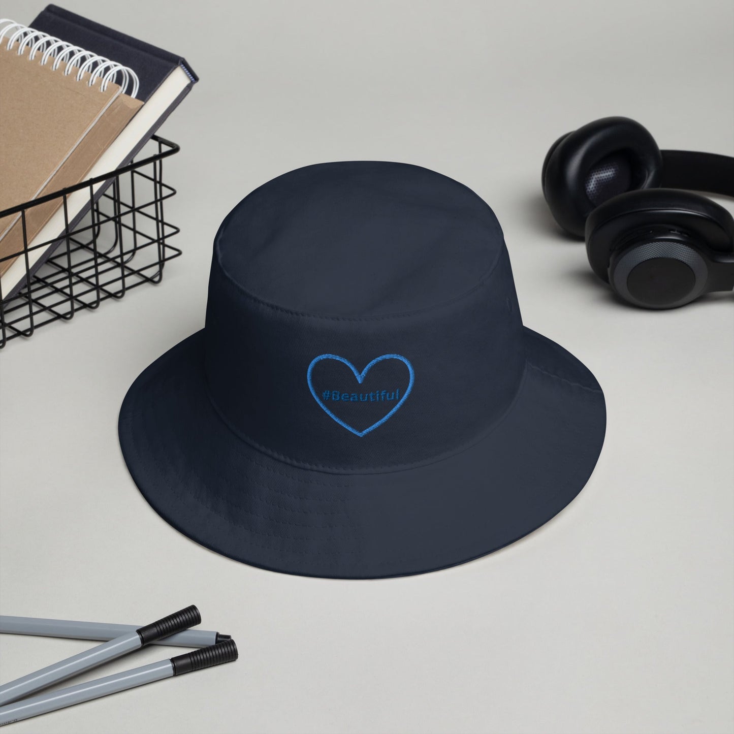 #Beautiful Blue Heart Bucket Hat - Hats - Discovery Co.