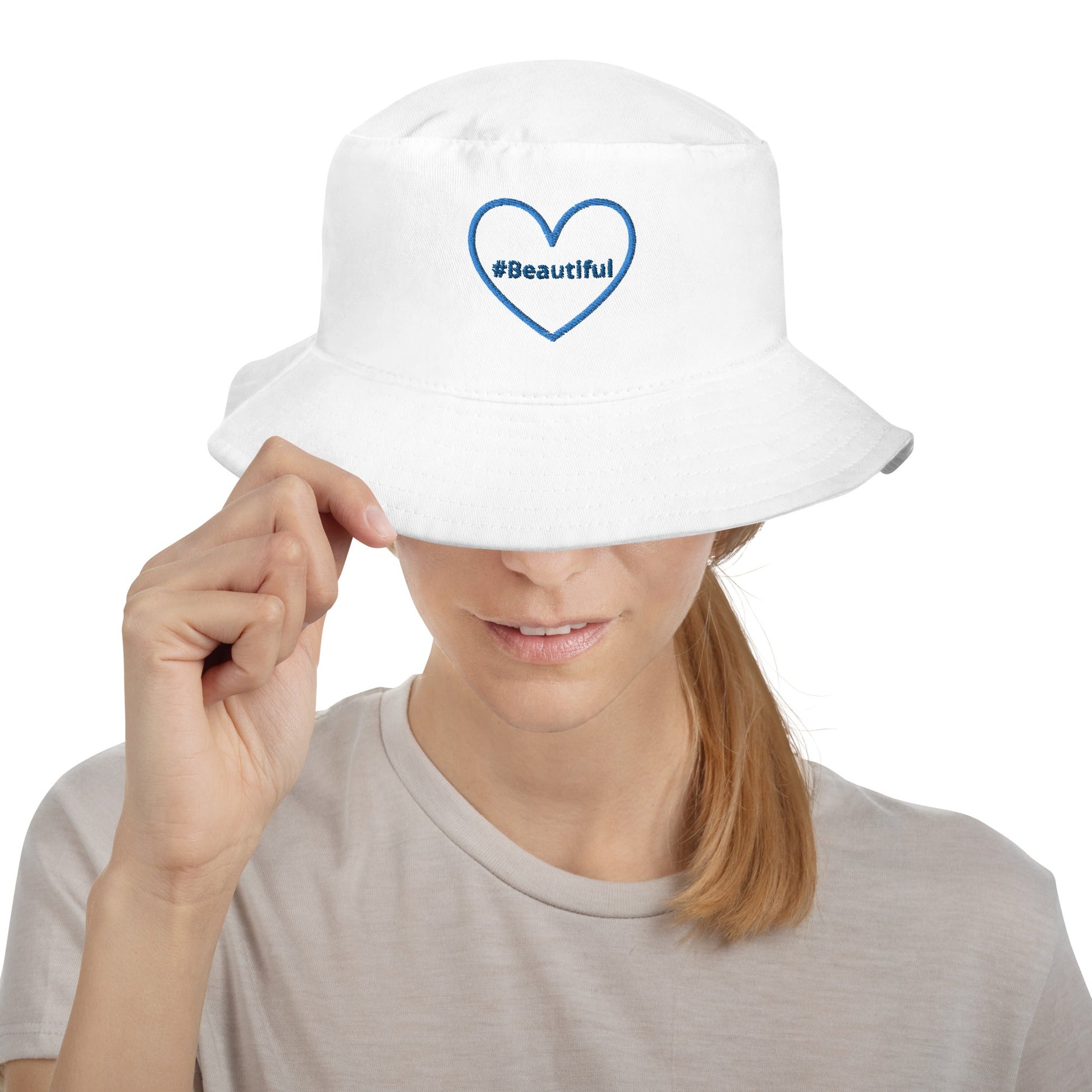 #Beautiful Blue Heart Bucket Hat - Hats - Discovery Co.