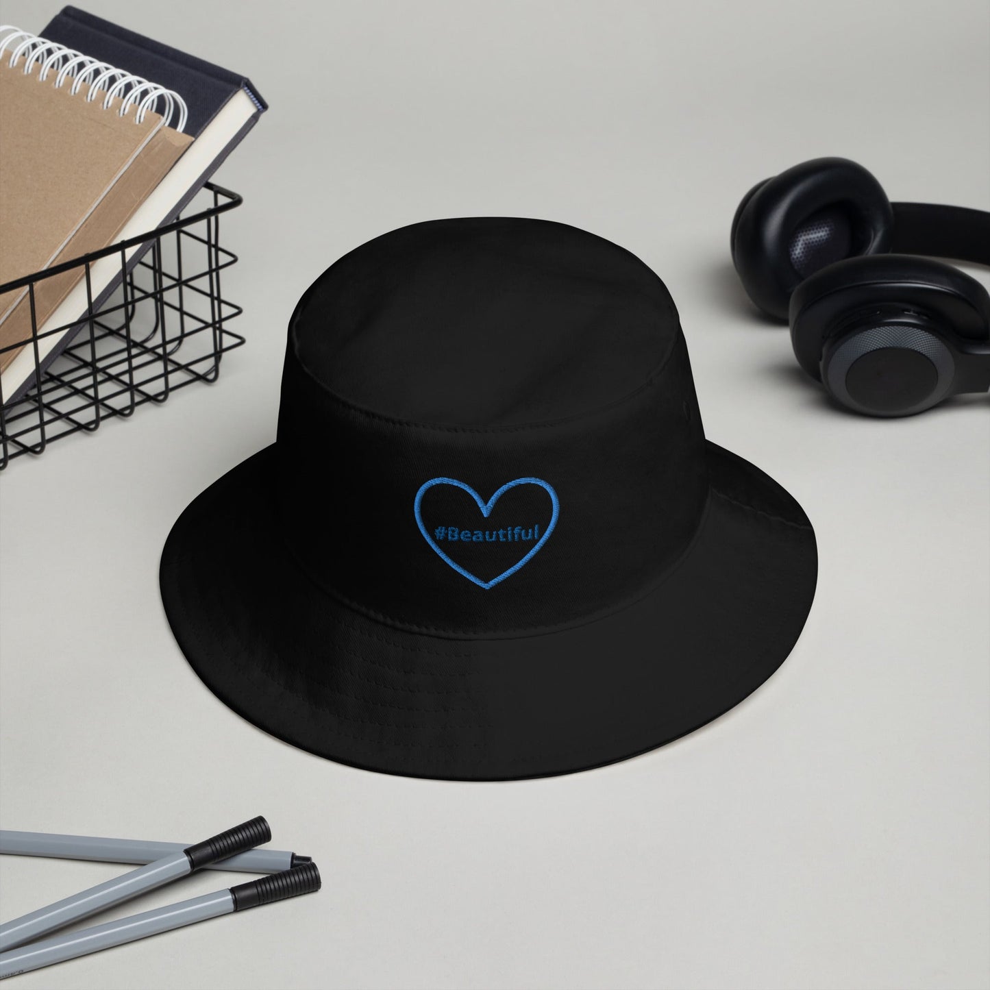 #Beautiful Blue Heart Bucket Hat - Hats - Discovery Co.