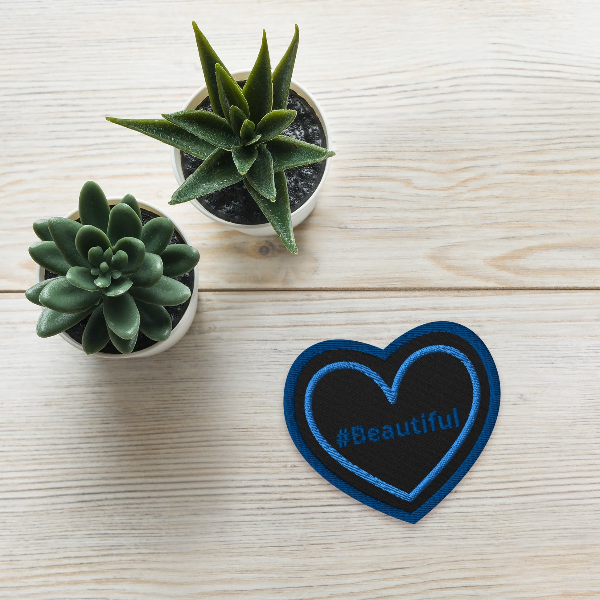 #Beautiful Blue Heart Embroidered Patches - Embroidered Patches - Discovery Co.