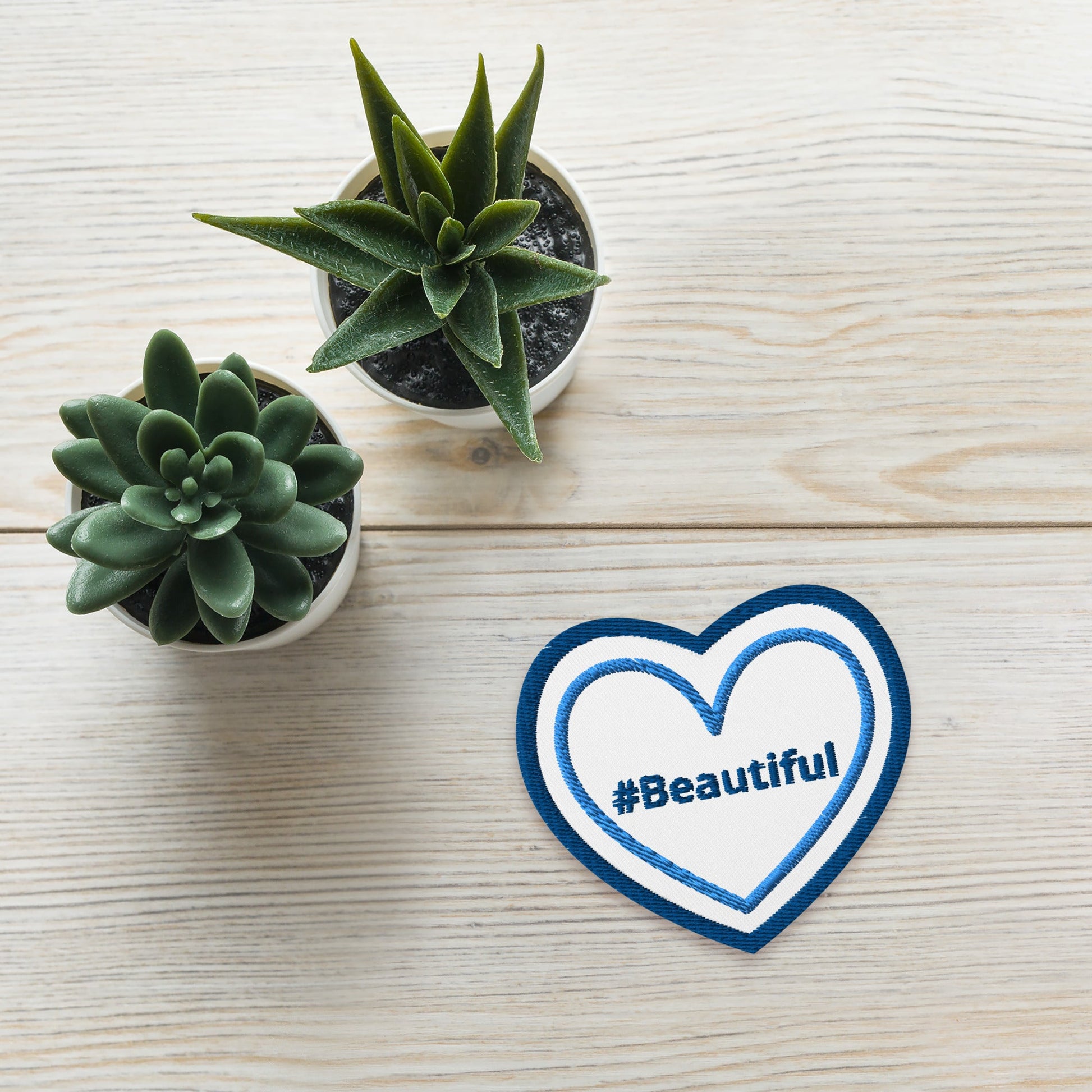 #Beautiful Blue Heart Embroidered Patches - Embroidered Patches - Discovery Co.