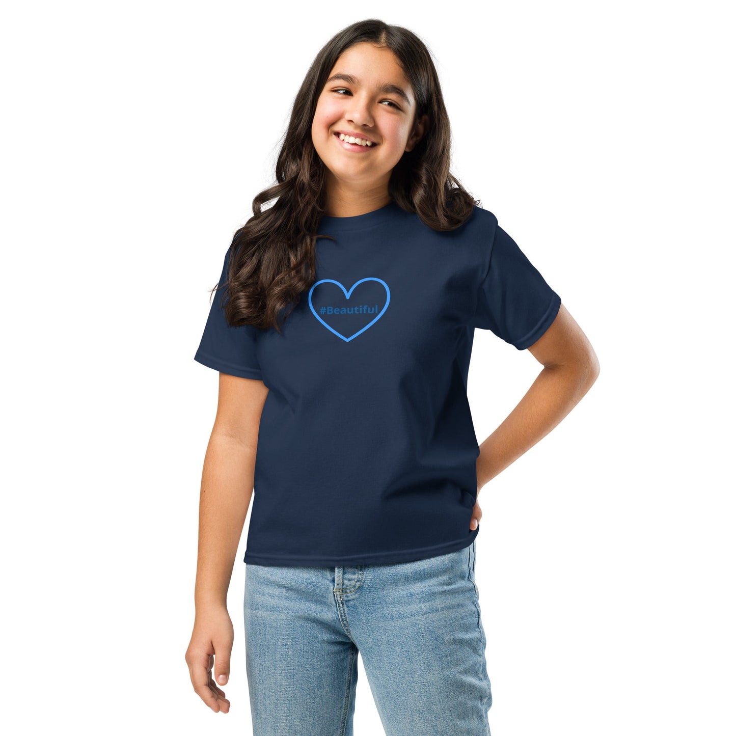 #Beautiful Blue Heart Youth Classic Tee - Kid's & Youth Apparel - Discovery Co.