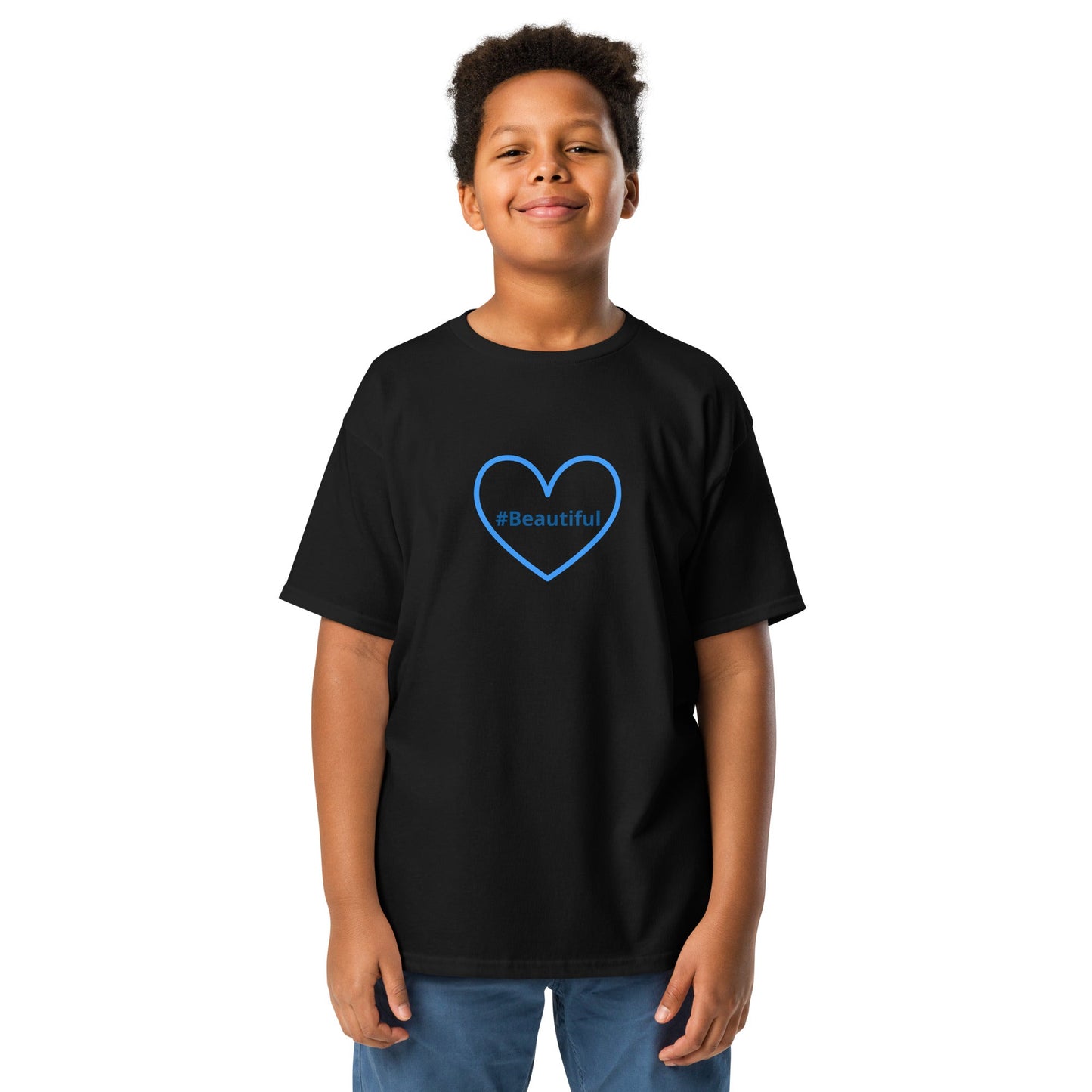 #Beautiful Blue Heart Youth Classic Tee - Kid's & Youth Apparel - Discovery Co.