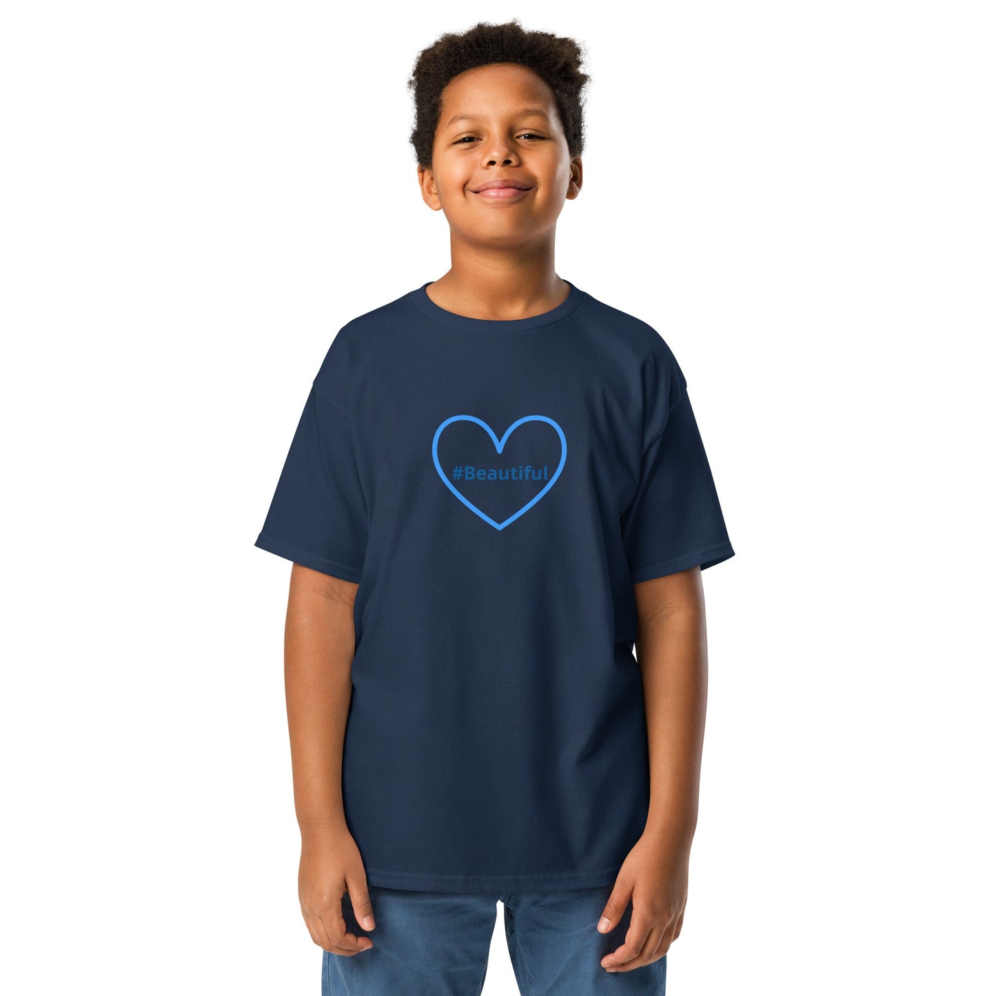 #Beautiful Blue Heart Youth Classic Tee - Kid's & Youth Apparel - Discovery Co.