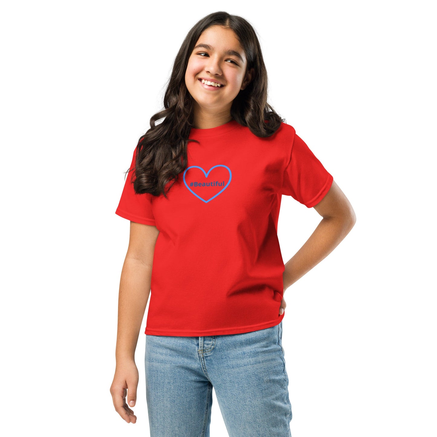 #Beautiful Blue Heart Youth Classic Tee - Kid's & Youth Apparel - Discovery Co.