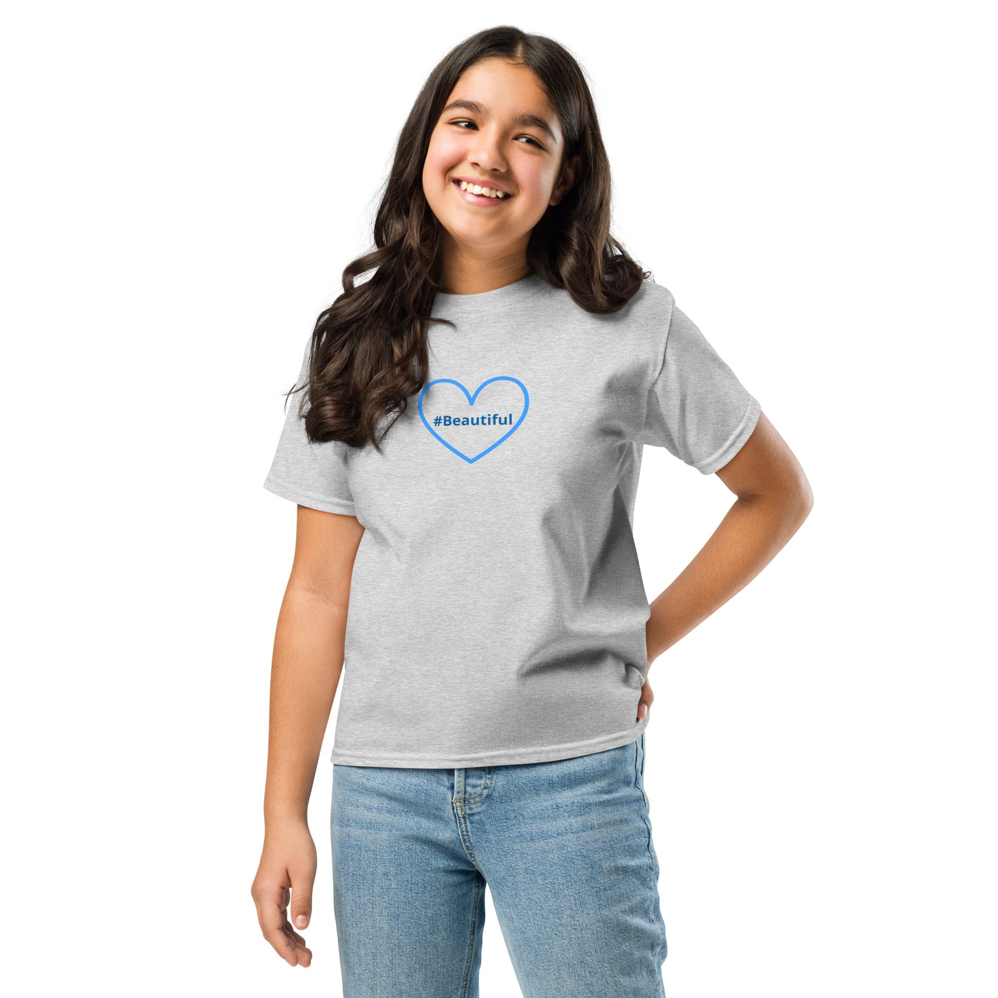 #Beautiful Blue Heart Youth Classic Tee - Kid's & Youth Apparel - Discovery Co.