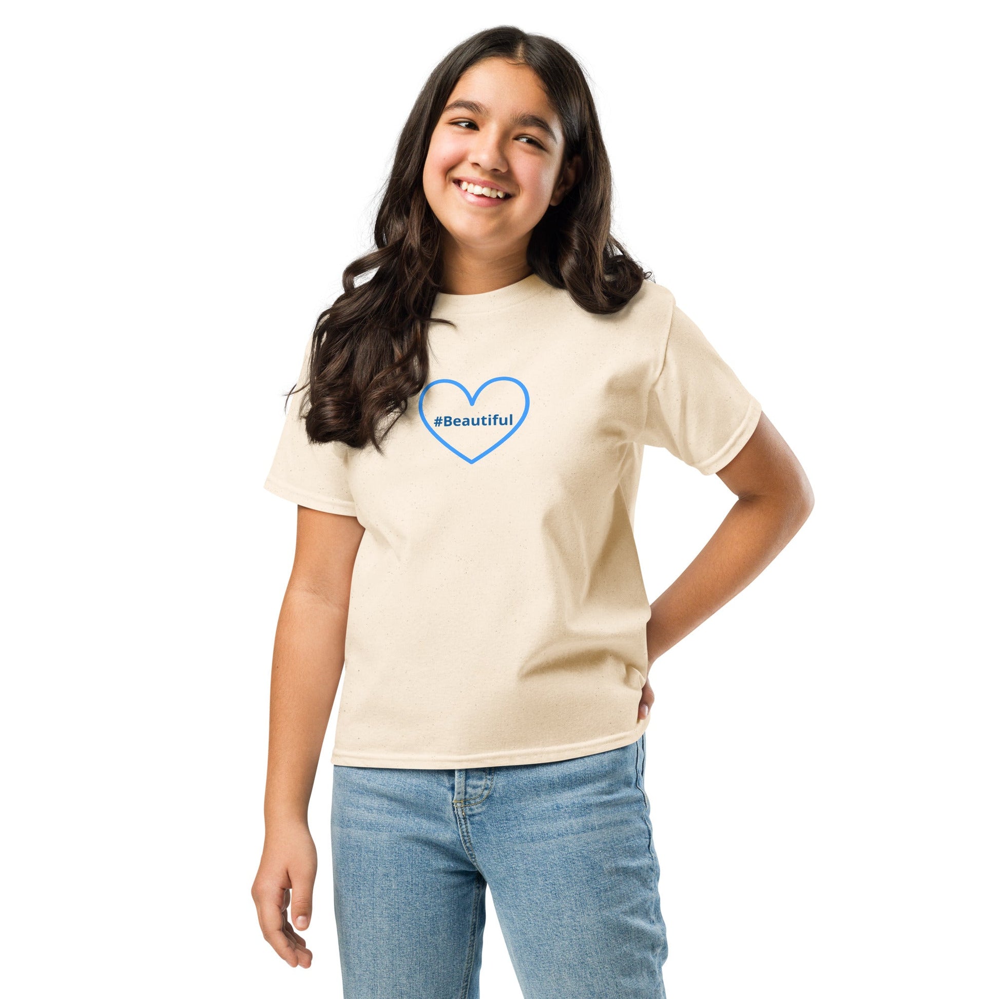 #Beautiful Blue Heart Youth Classic Tee - Kid's & Youth Apparel - Discovery Co.