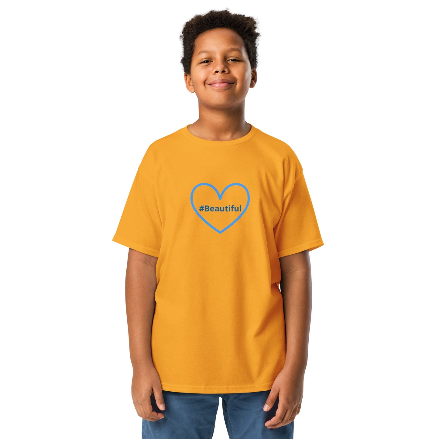 #Beautiful Blue Heart Youth Classic Tee - Kid's & Youth Apparel - Discovery Co.