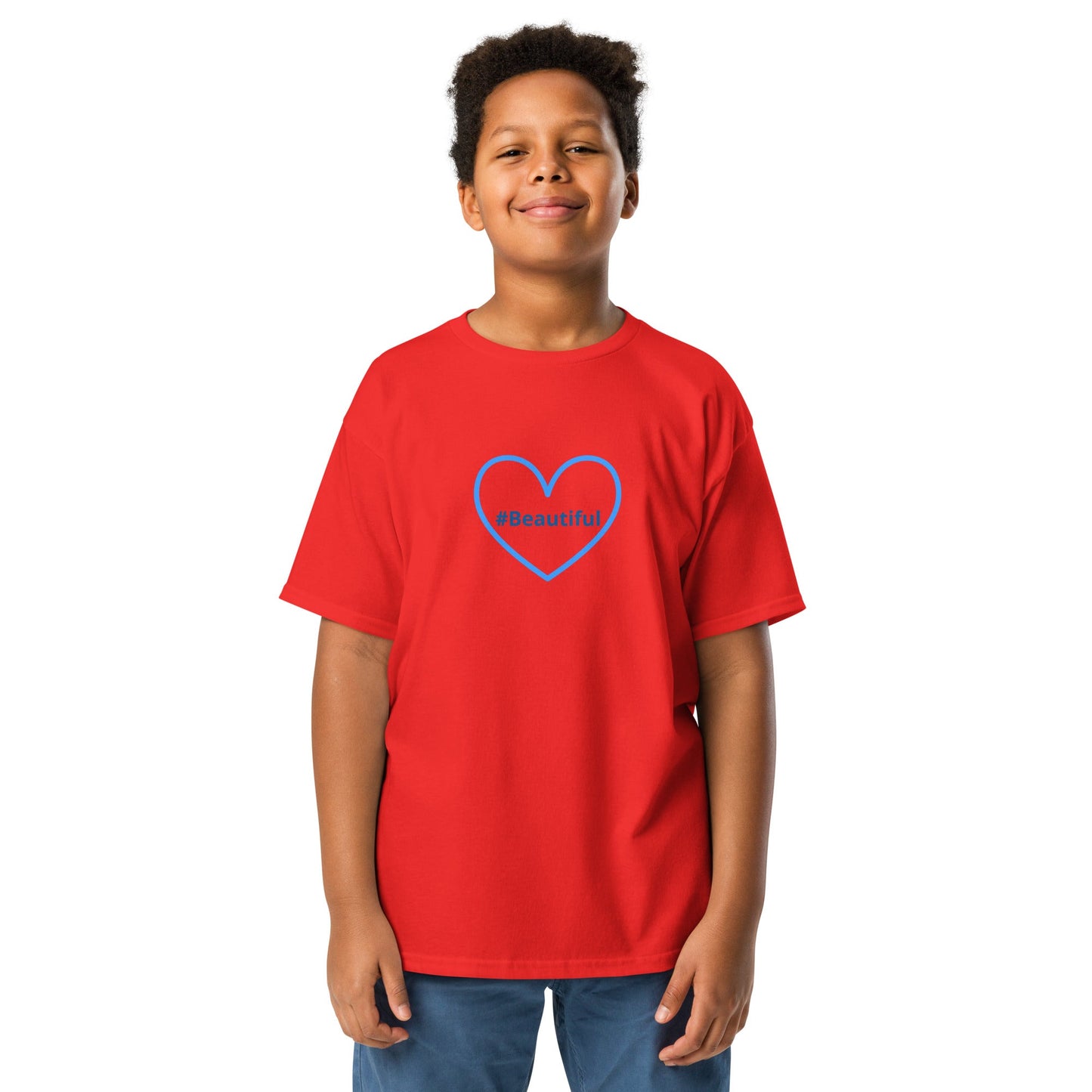 #Beautiful Blue Heart Youth Classic Tee - Kid's & Youth Apparel - Discovery Co.