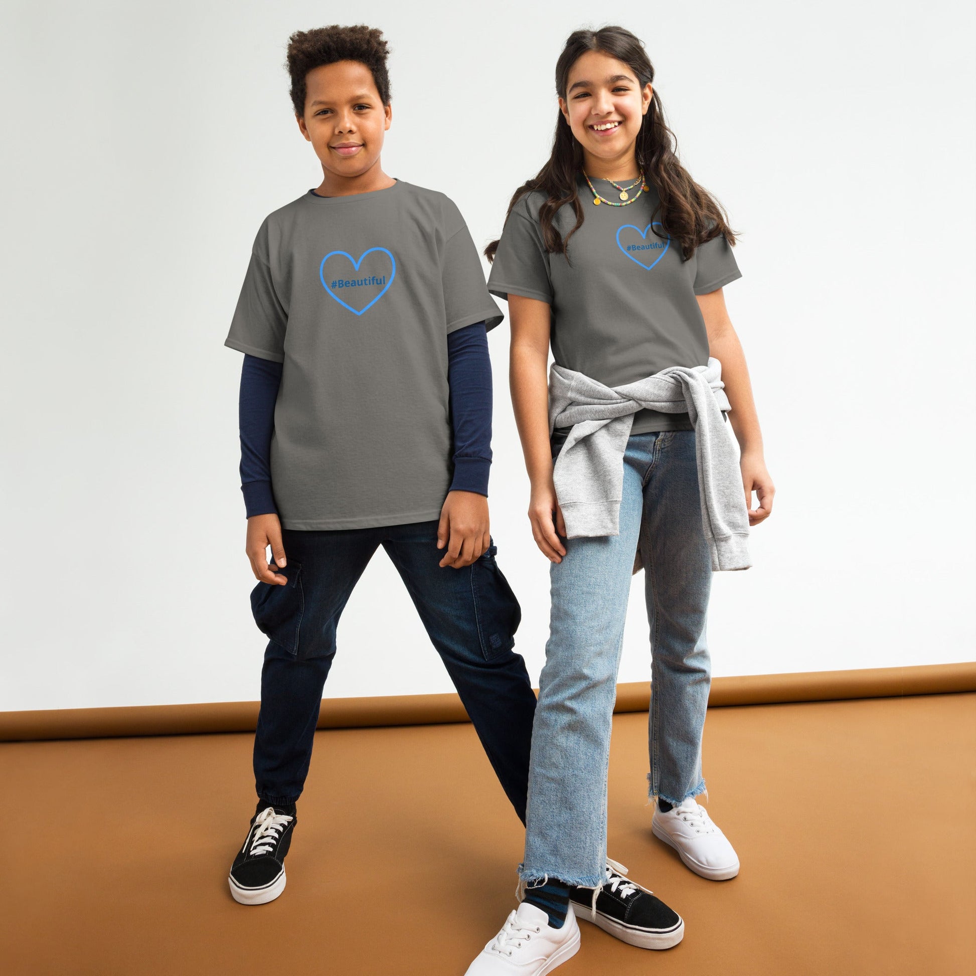 #Beautiful Blue Heart Youth Classic Tee - Kid's & Youth Apparel - Discovery Co.