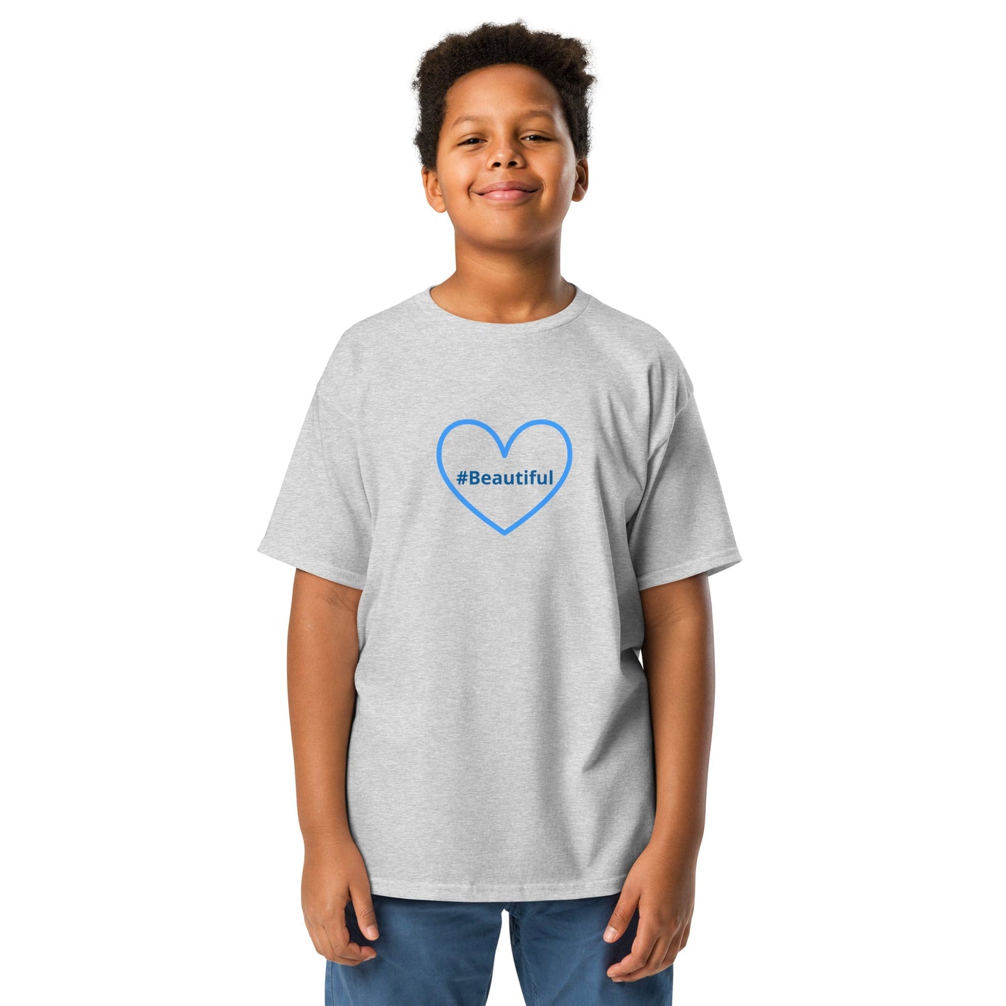 #Beautiful Blue Heart Youth Classic Tee - Kid's & Youth Apparel - Discovery Co.