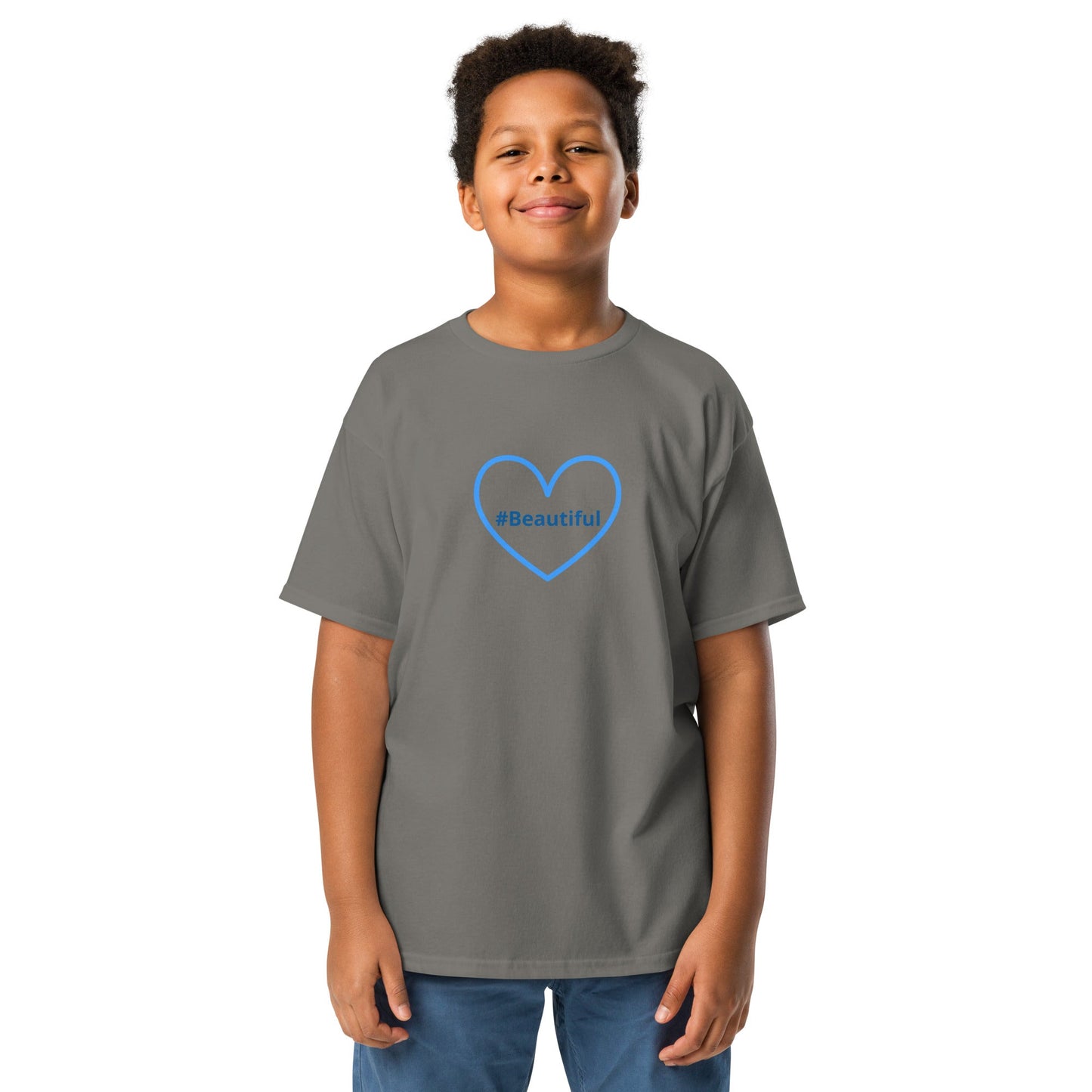 #Beautiful Blue Heart Youth Classic Tee - Kid's & Youth Apparel - Discovery Co.