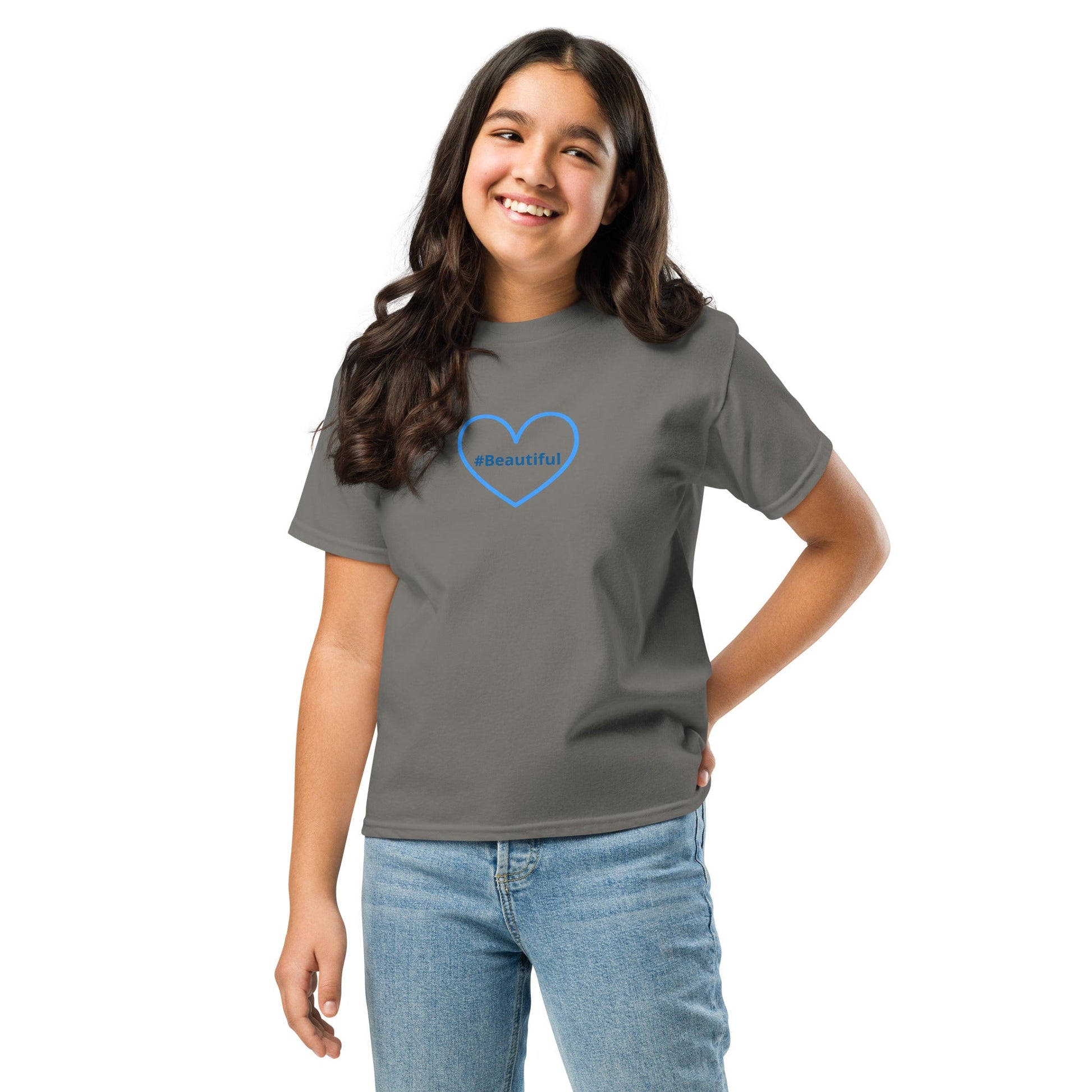 #Beautiful Blue Heart Youth Classic Tee - Kid's & Youth Apparel - Discovery Co.