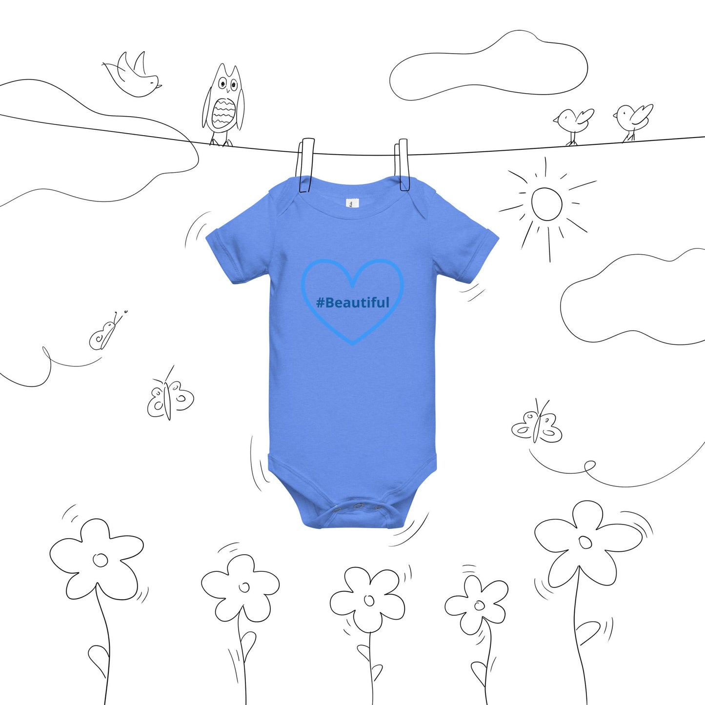 #Beautiful Blue Heat Baby Short Sleeve One Piece - Baby & Toddler Apparel - Discovery Co.