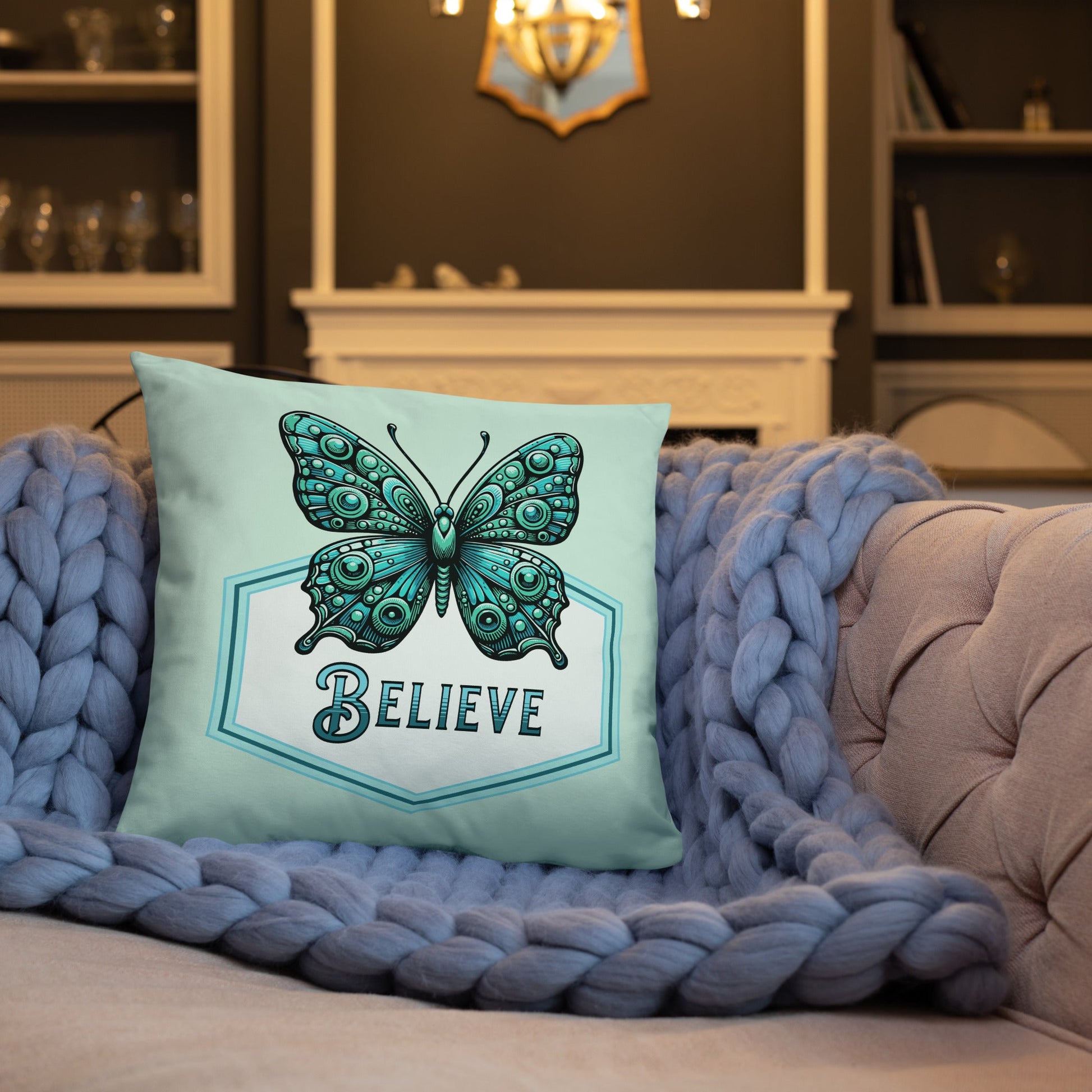 Believe - Butterfly Basic Pillow - Pillows - Discovery Co.