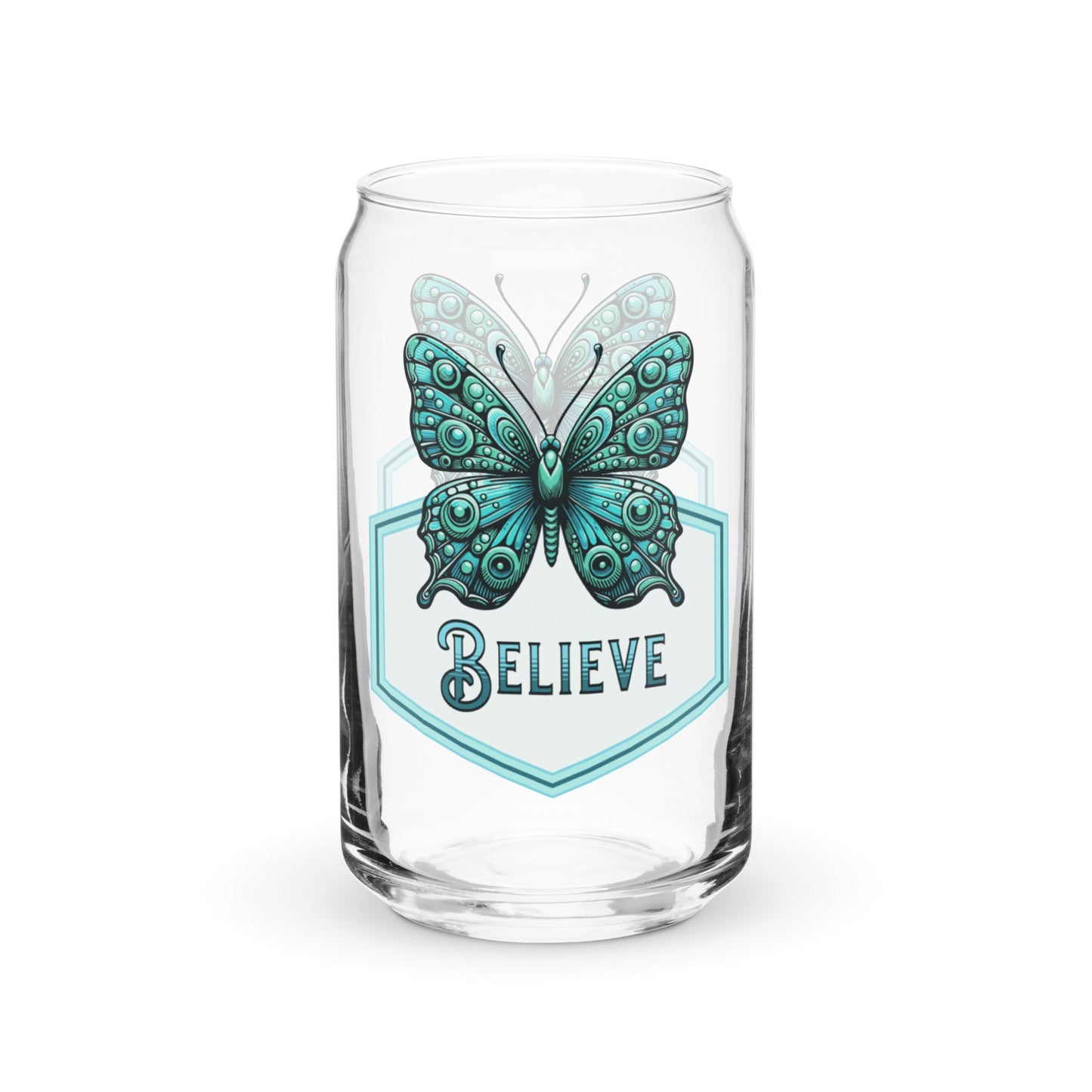 Believe - Butterfly Can - Shaped Glass - Can - Shaped Glass - Discovery Co.