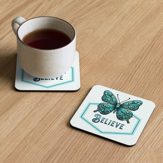 Believe - Butterfly Cork - Back Coaster - Coasters - Discovery Co.