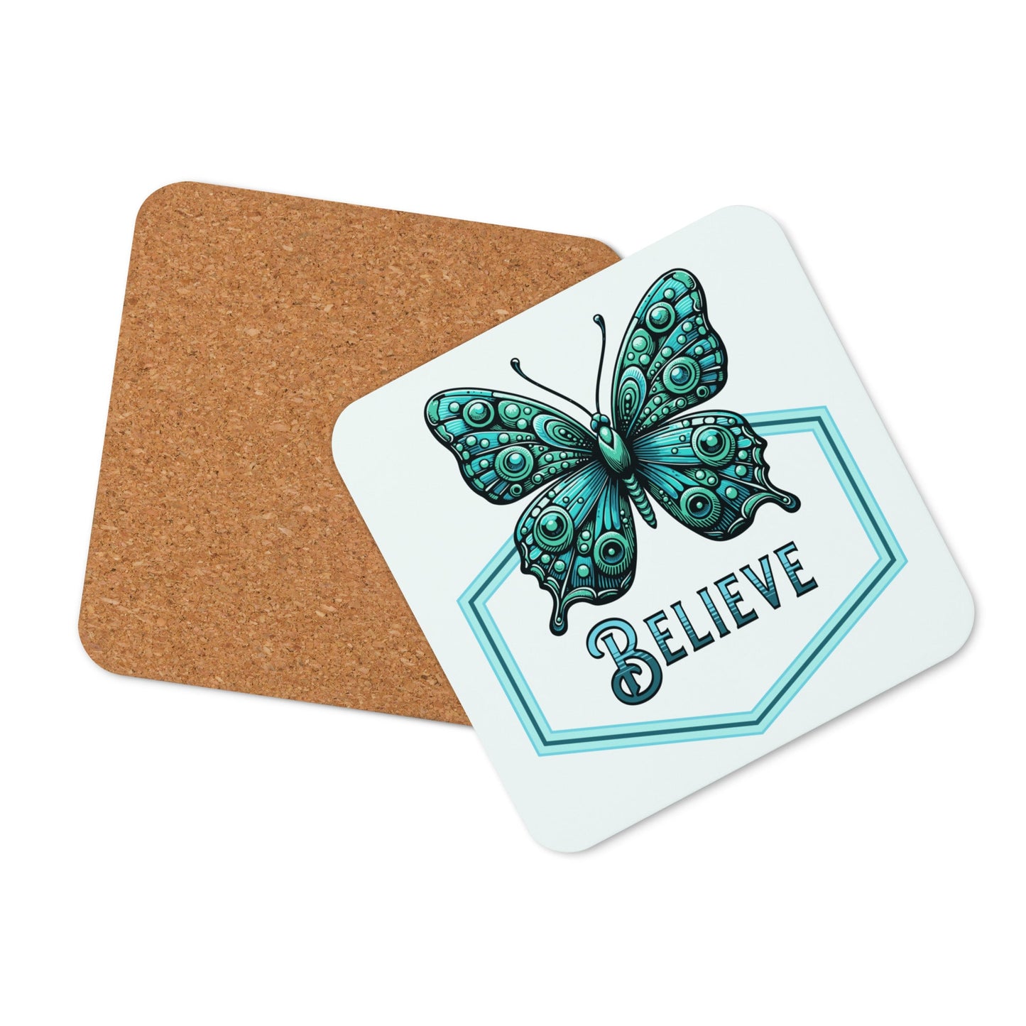 Believe - Butterfly Cork - Back Coaster - Coasters - Discovery Co.