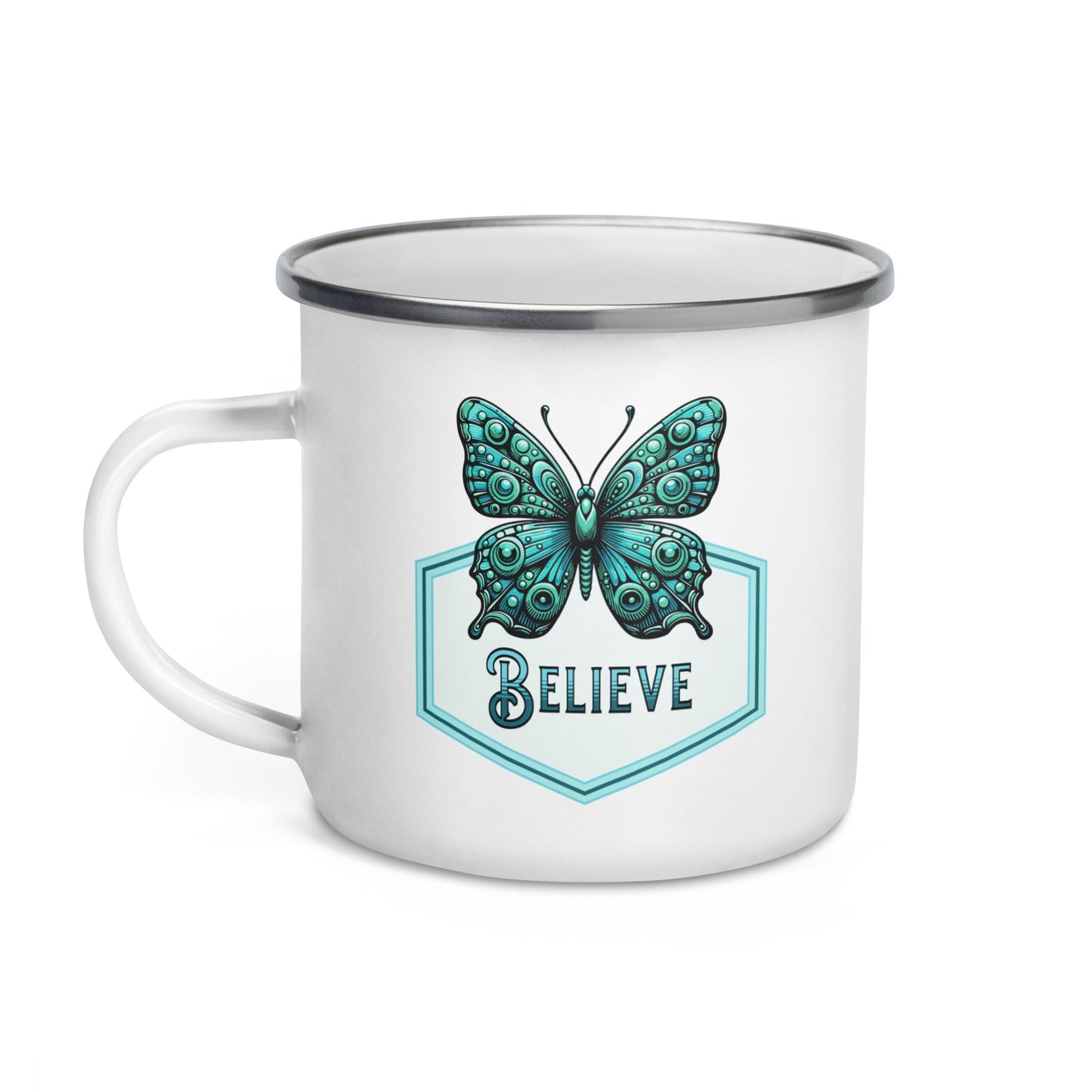 Believe - Butterfly Enamel Mug - Mugs - Discovery Co.