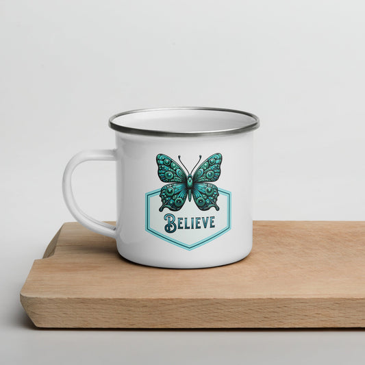 Believe - Butterfly Enamel Mug - Mugs - Discovery Co.