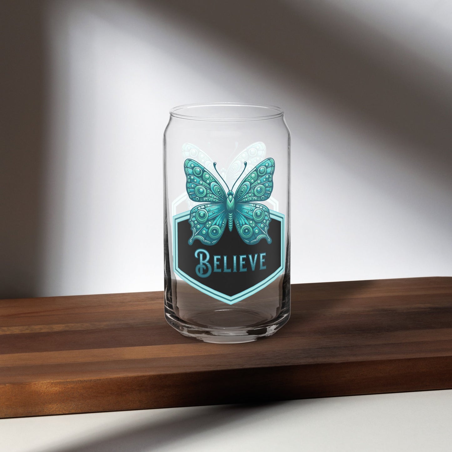 Believe - Butterfly II Can - Shaped Glass - Can - Shaped Glass - Discovery Co.