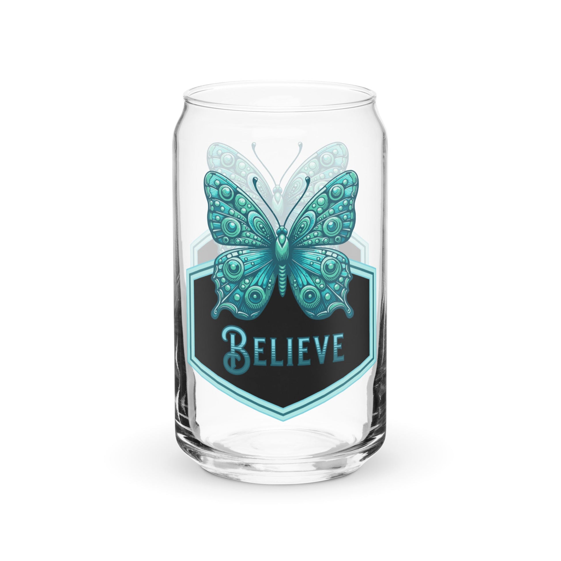 Believe - Butterfly II Can - Shaped Glass - Can - Shaped Glass - Discovery Co.
