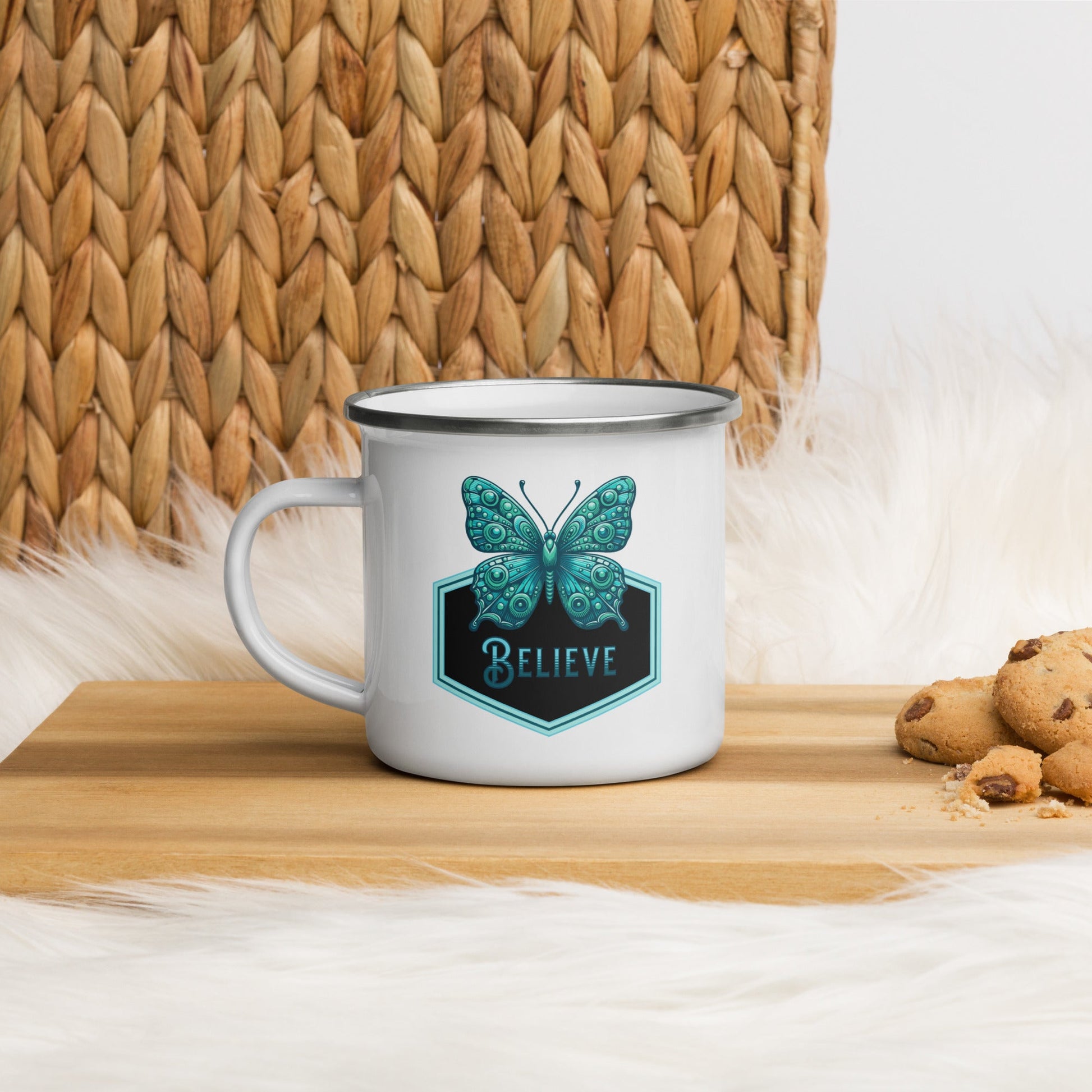 Believe - Butterfly II Enamel Mug - Mugs - Discovery Co.
