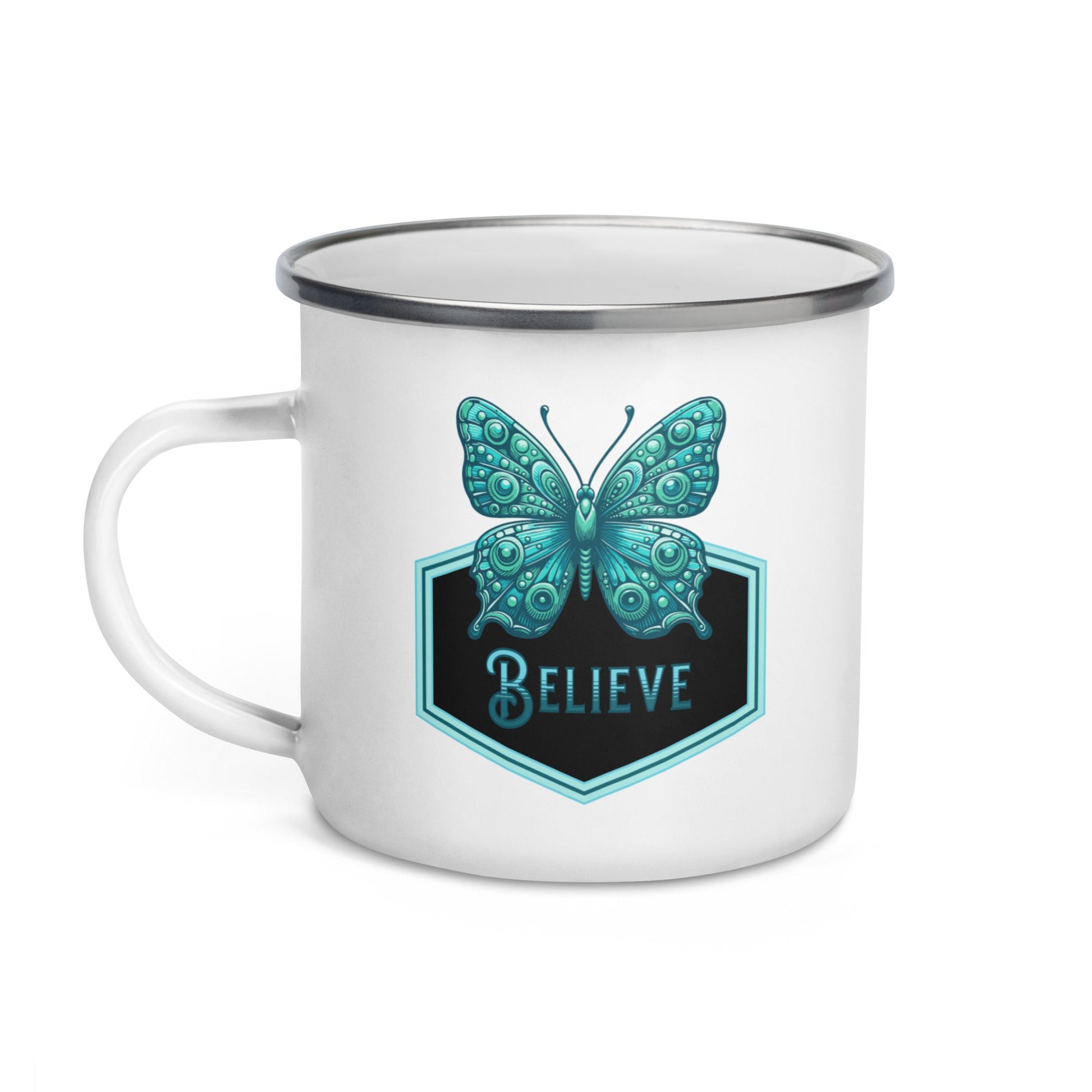 Believe - Butterfly II Enamel Mug - Mugs - Discovery Co.