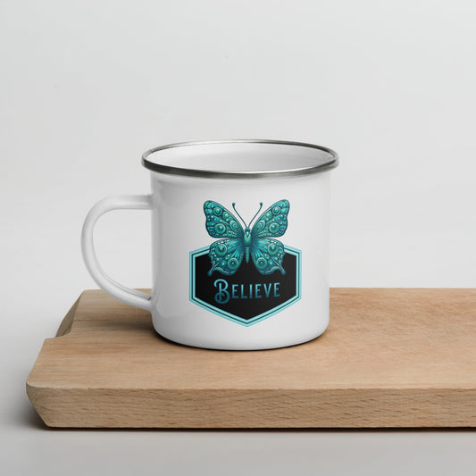 Believe - Butterfly II Enamel Mug - Mugs - Discovery Co.