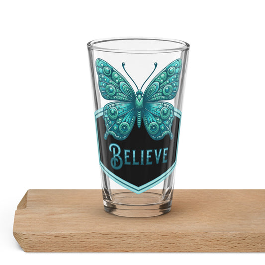 Believe - Butterfly II Pint Glass - Beer Glass - Discovery Co.