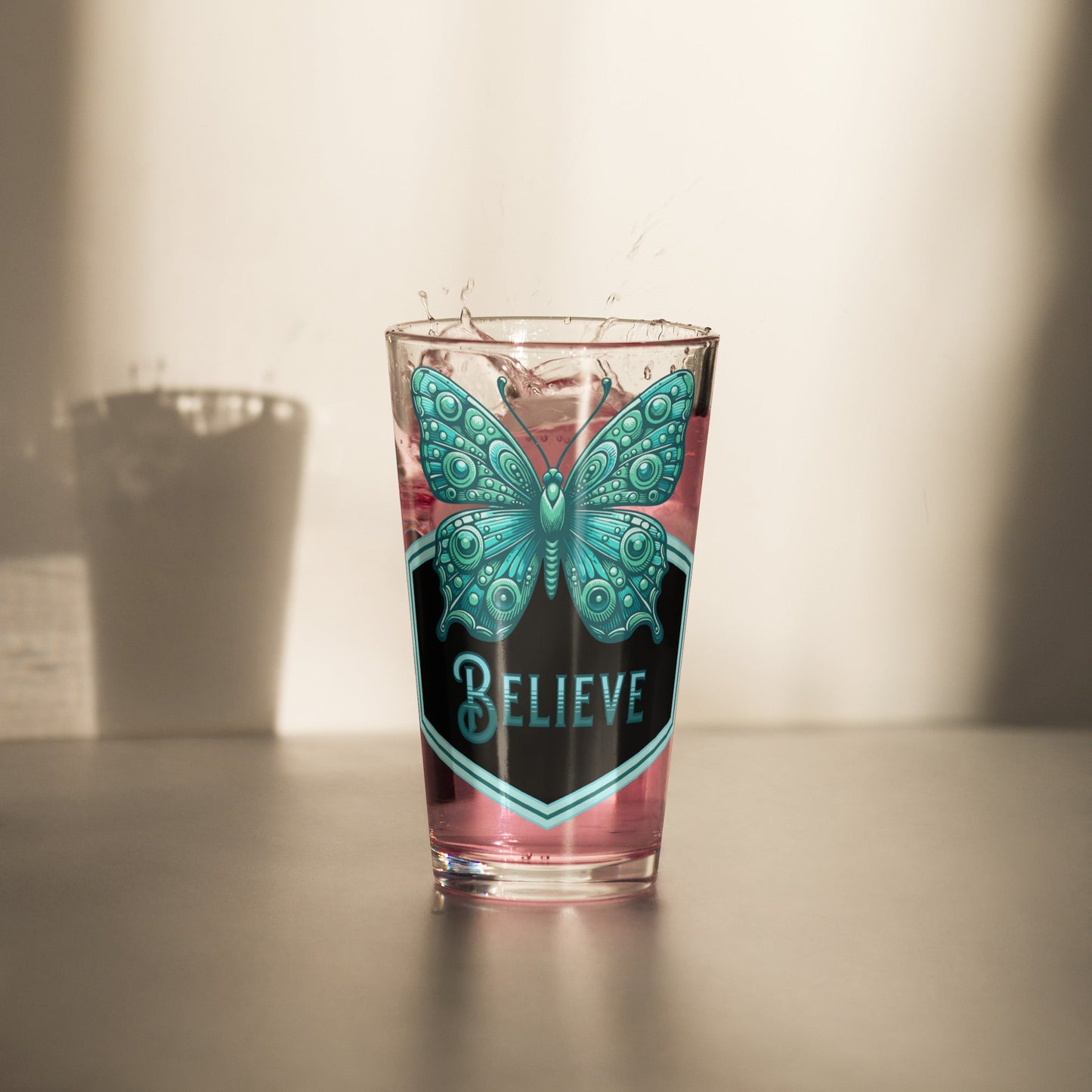 Believe - Butterfly II Pint Glass - Beer Glass - Discovery Co.