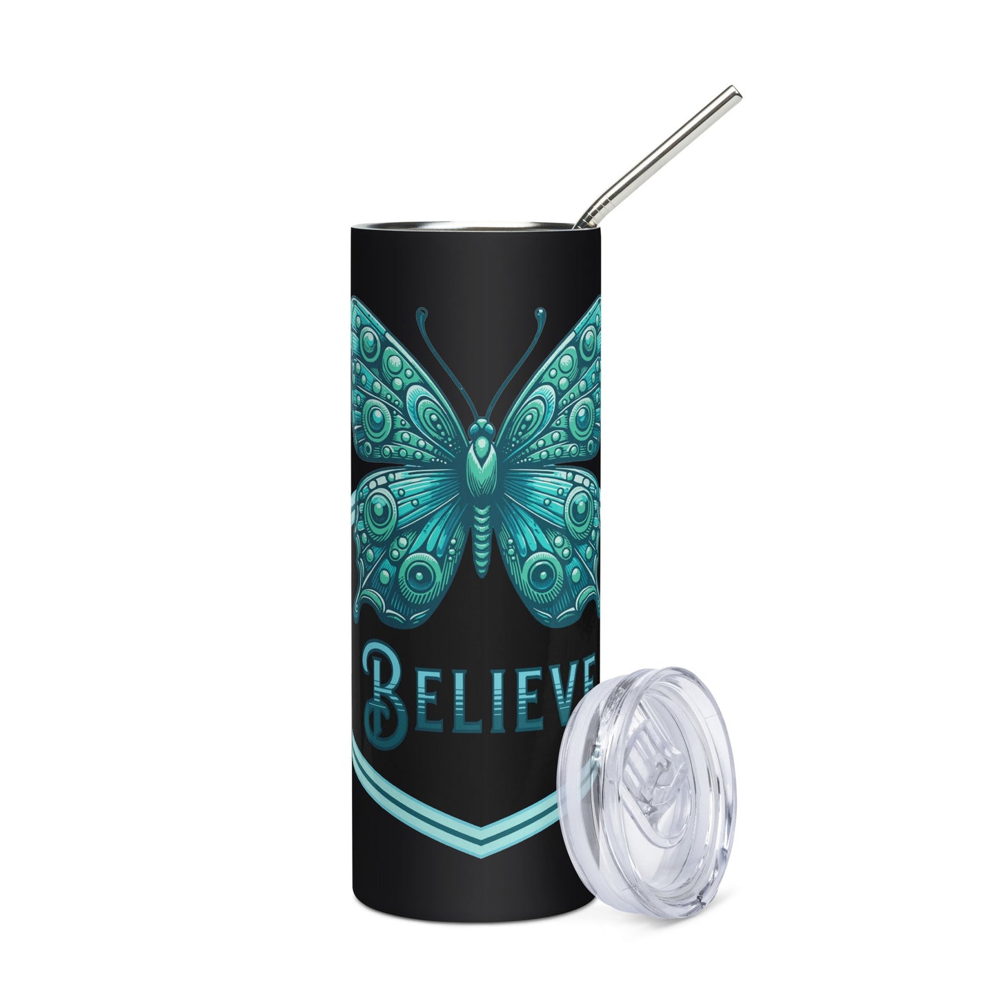Believe - Butterfly II Stainless Steel Tumbler - Steel Tumbler - Discovery Co.